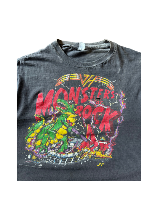 1988 faded van halen "monsters of rock" tour shirt