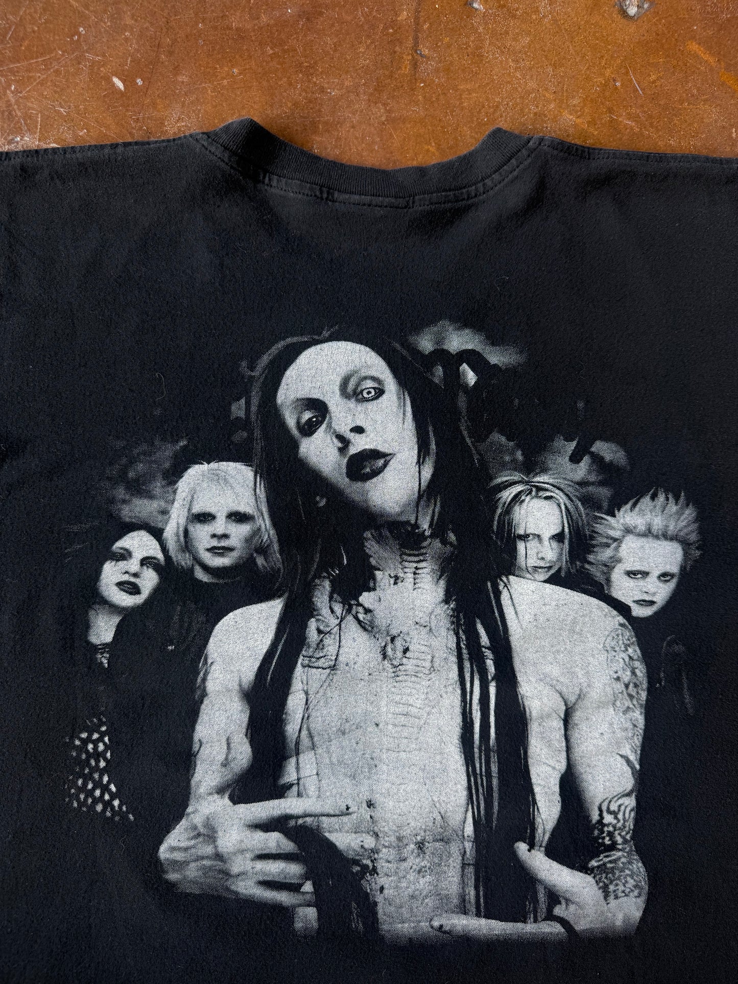 2000s Marilyn Manson "band lineup" boot shirt (XL)