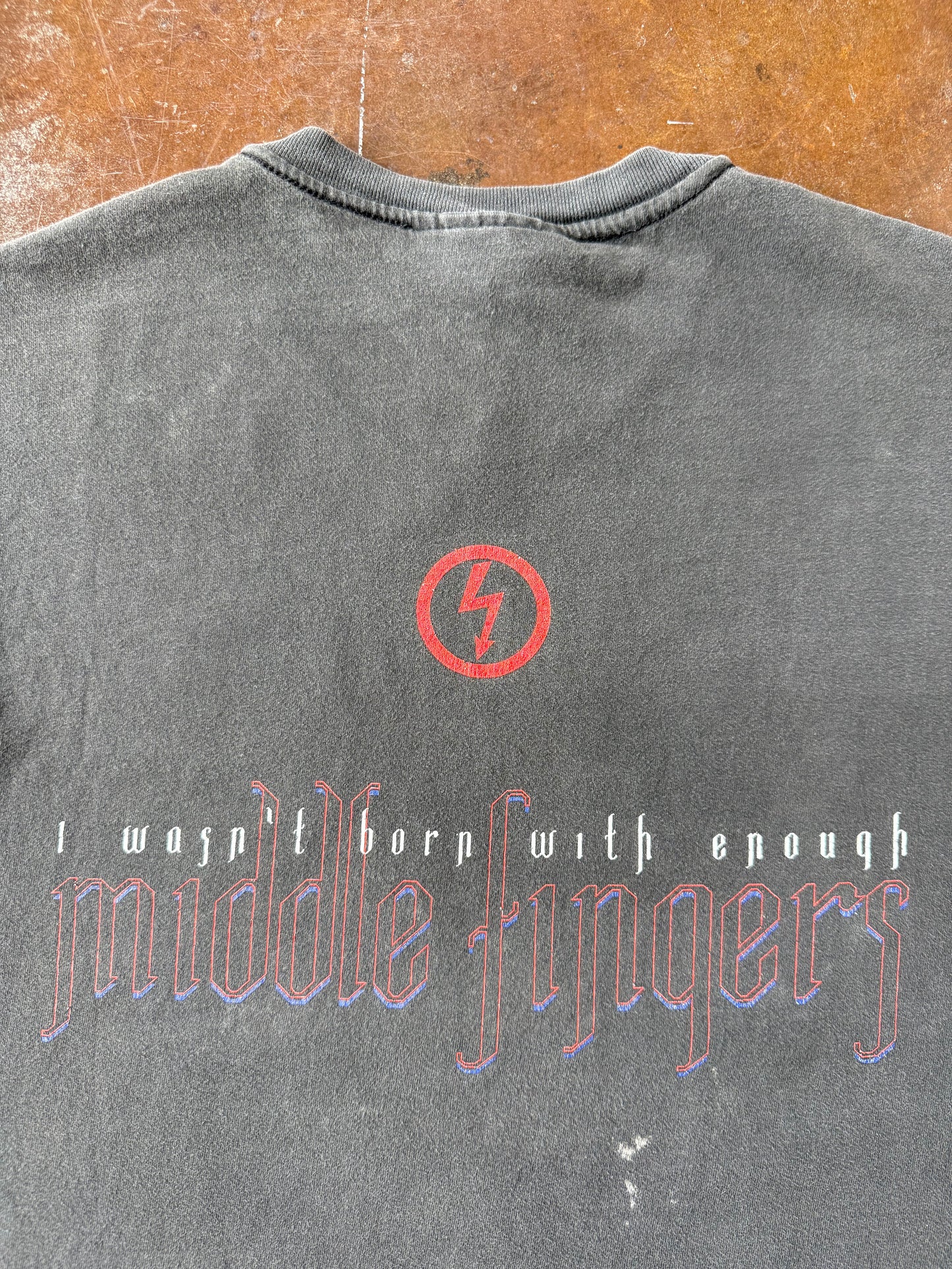 1997 faded Marilyn Manson "middle fingers" shirt (LARGE)