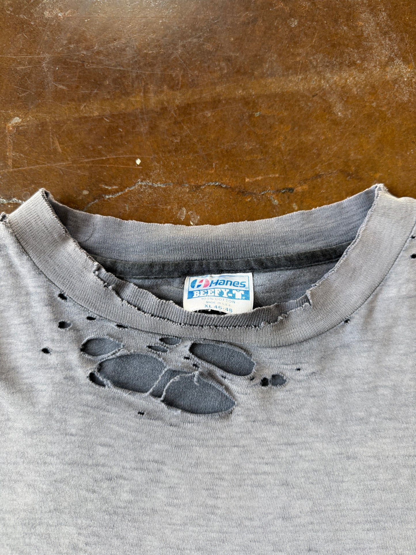 80s faded & distressed Harley Davidson "real steel" biker longsleeve shirt (XL)