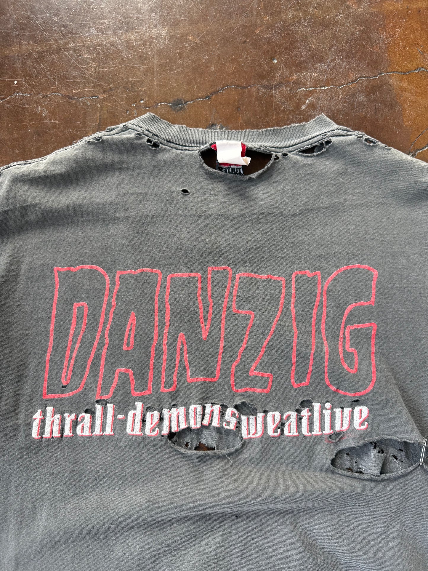 90s faded & heavily distressed Danzig "thrall-demonsweatlie" band shirt (XL)