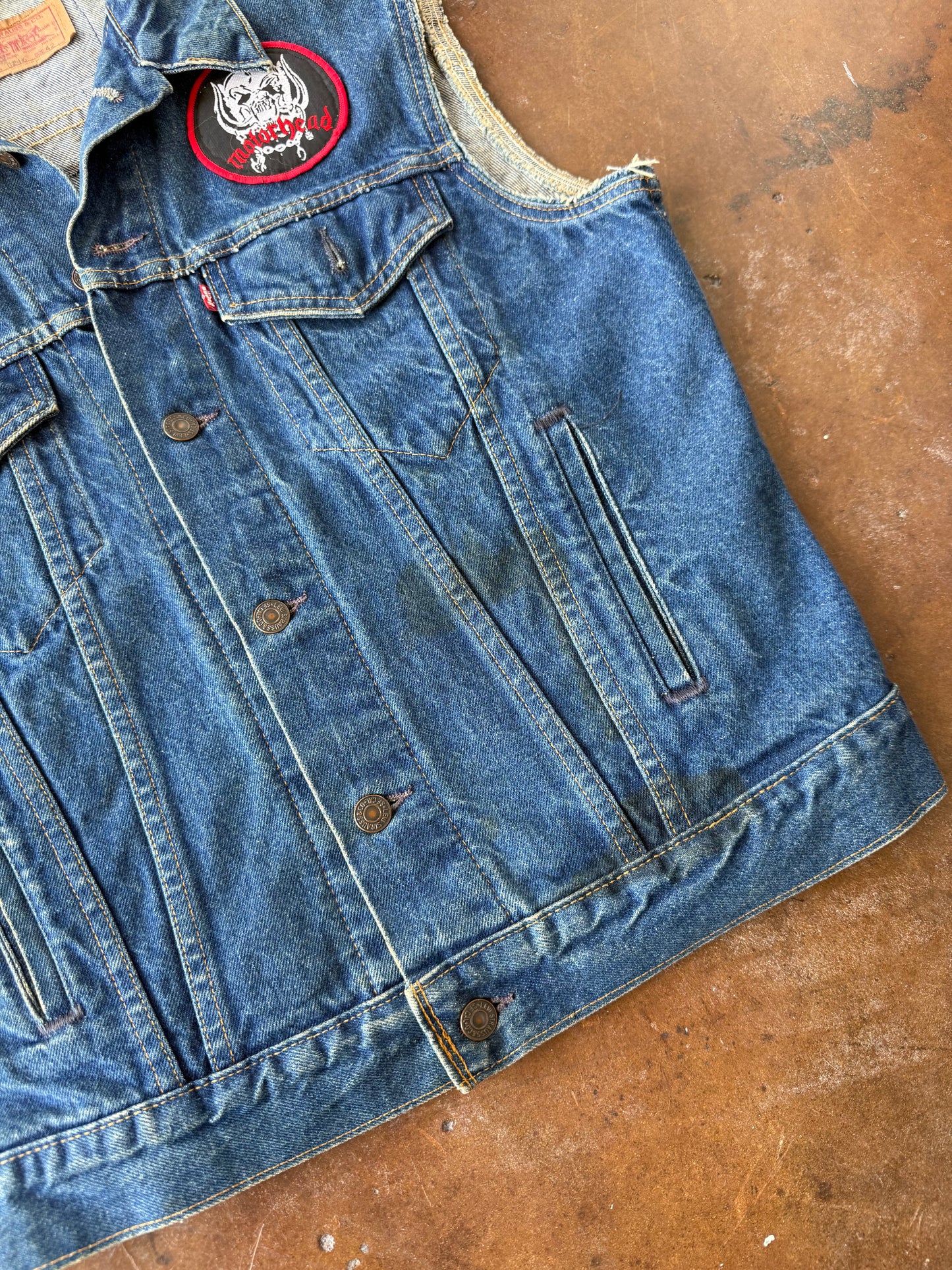 80s Levi's Band Patchwork Battle Vest (LARGE)