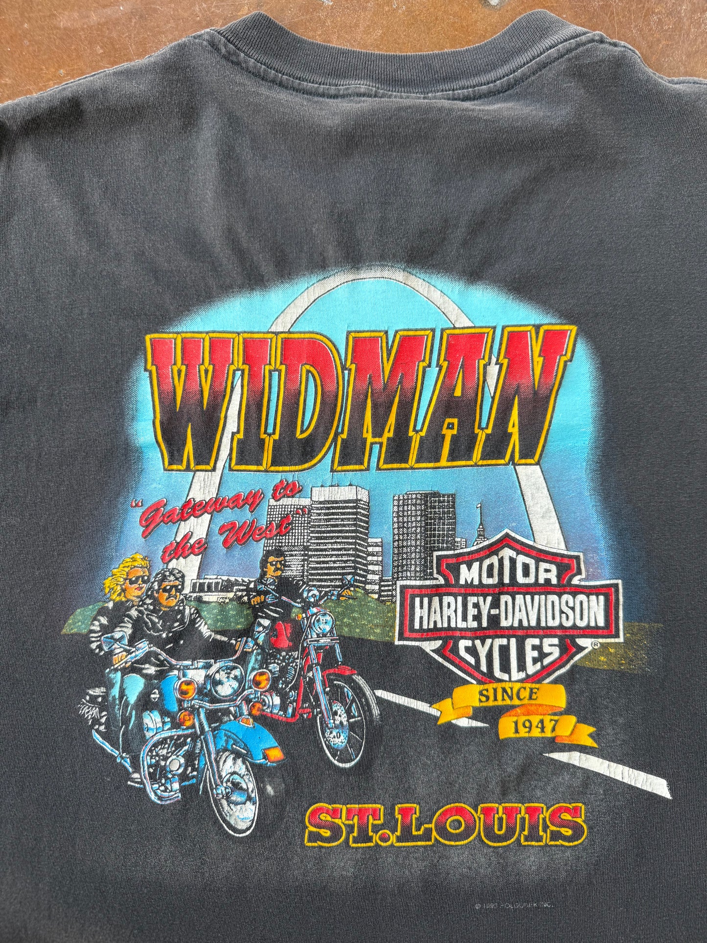 1993 Harley Davidson "chrome & steel" biker shirt (LARGE)