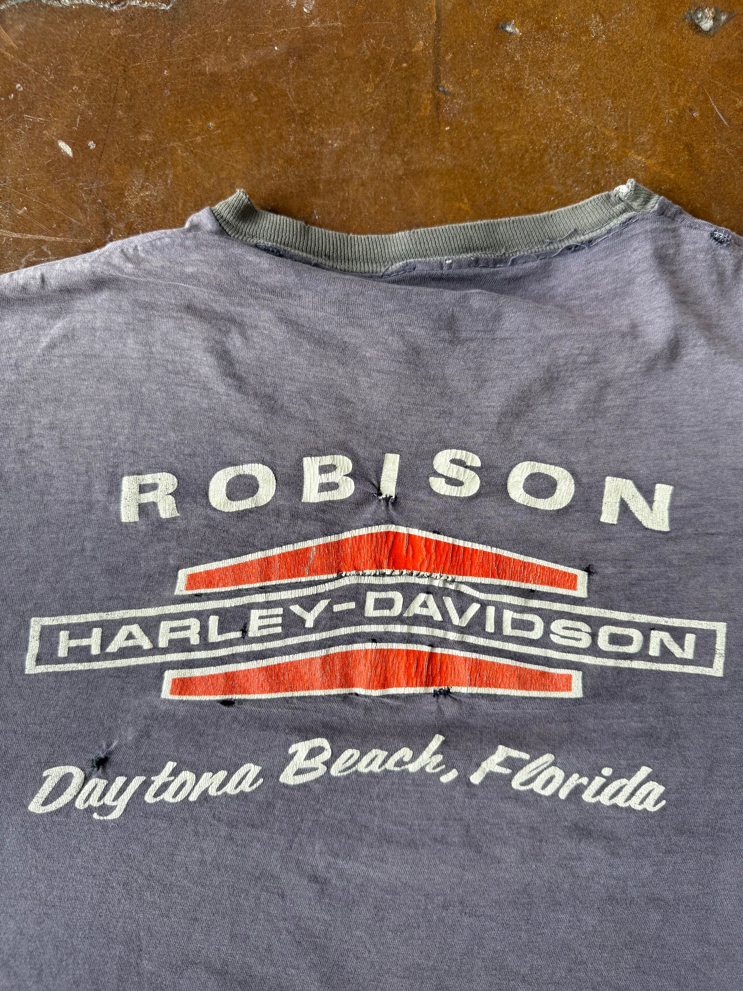 70s faded Harley Davidson "winged emblem" biker shirt (LARGE)