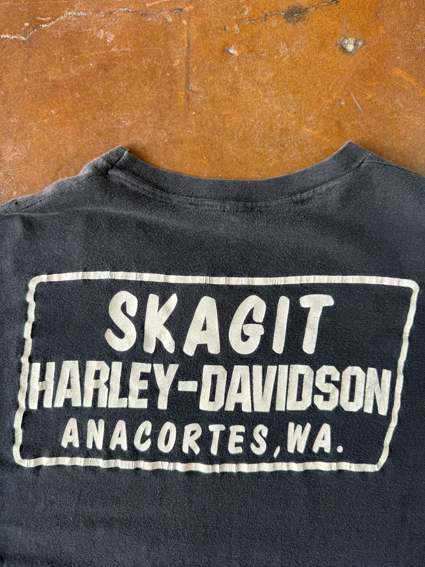 80s Harley Davidson "1 eagle emblem" biker shirt (LARGE)