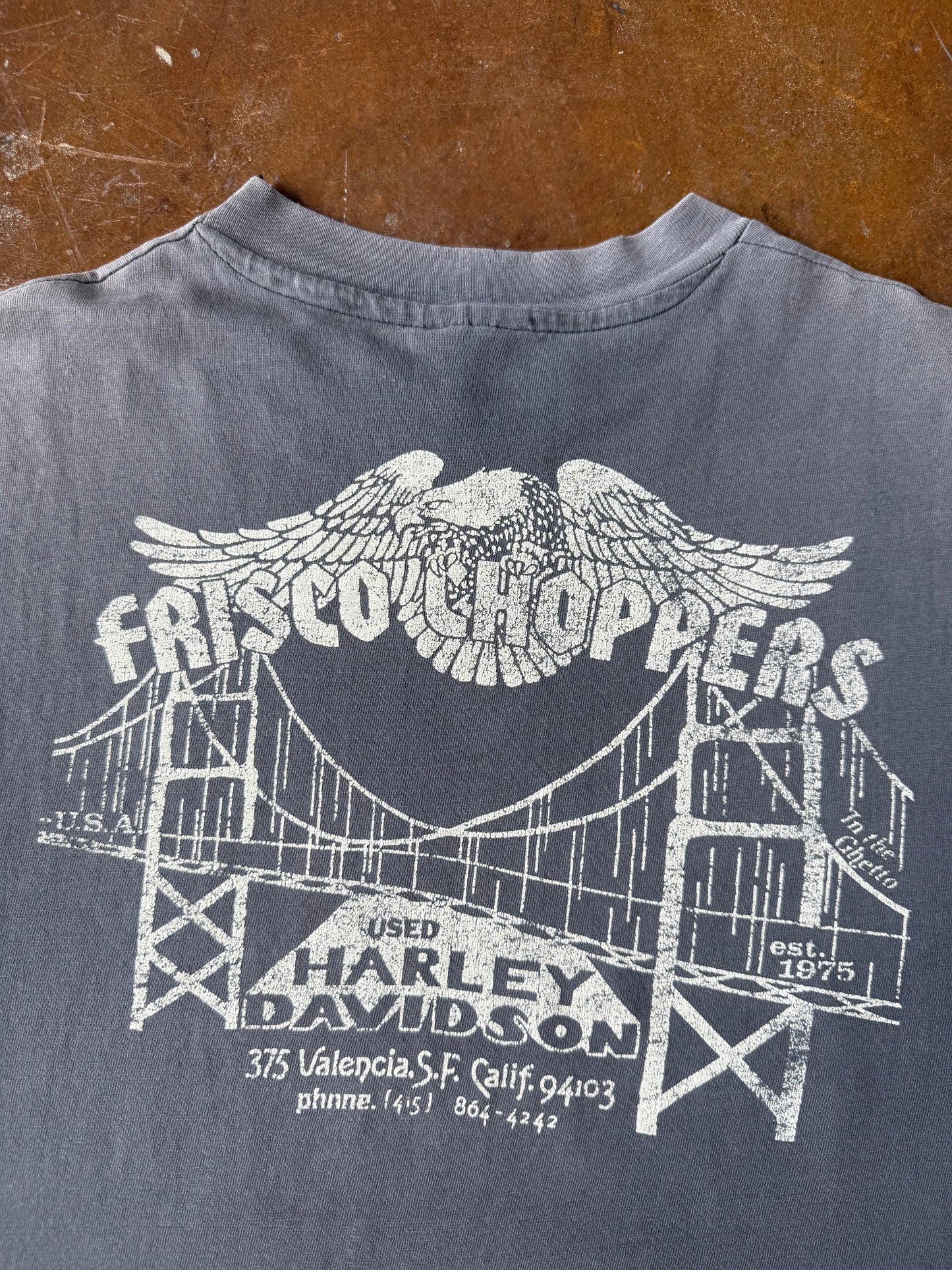 80s faded Frisco Choppers "dickhead" biker shirt (LARGE)