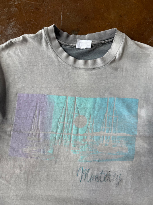 90s faded Monterey Ocean Sailboat shirt (XL)