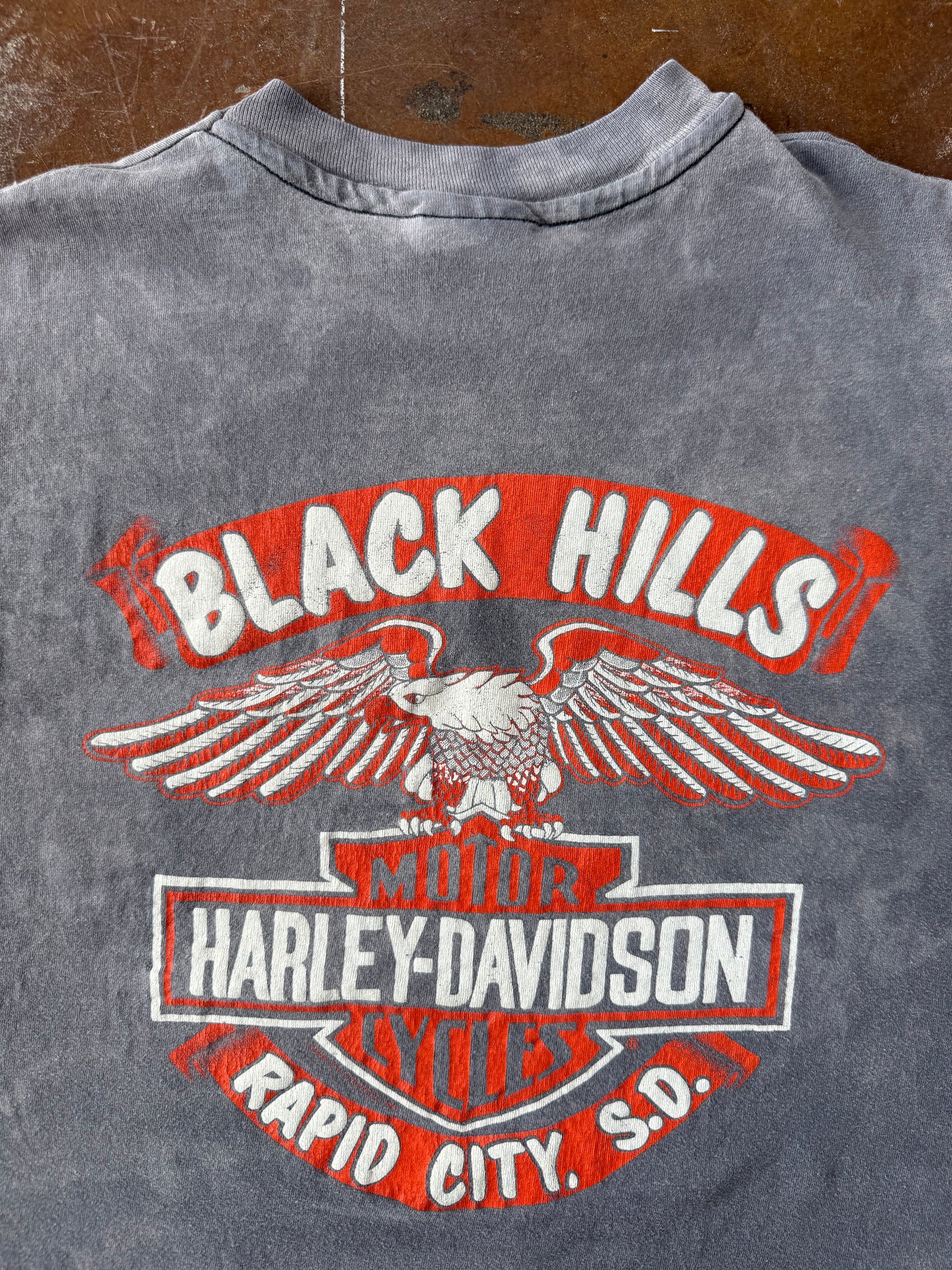 80s faded Harley Davidson "sturgis rendezvous" biker shirt (LARGE)