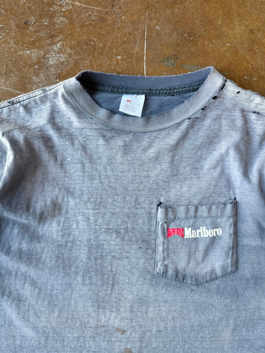 90s faded & distressed Marlboro "cowboy portrait" pocket shirt (LARGE)