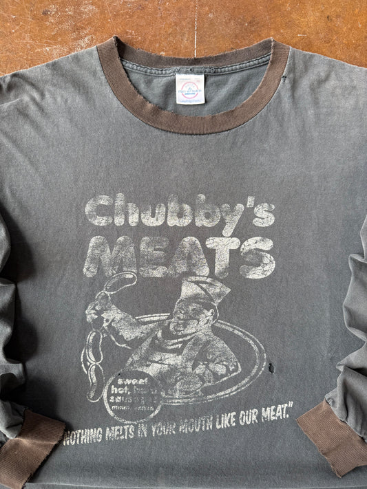 90s faded Chubby's Meats parody longsleeve shirt (XL)
