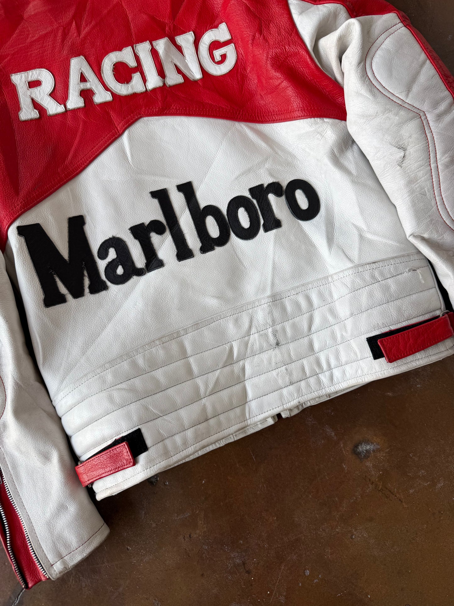 90s Marlboro leather racing jacket (MEDIUM)