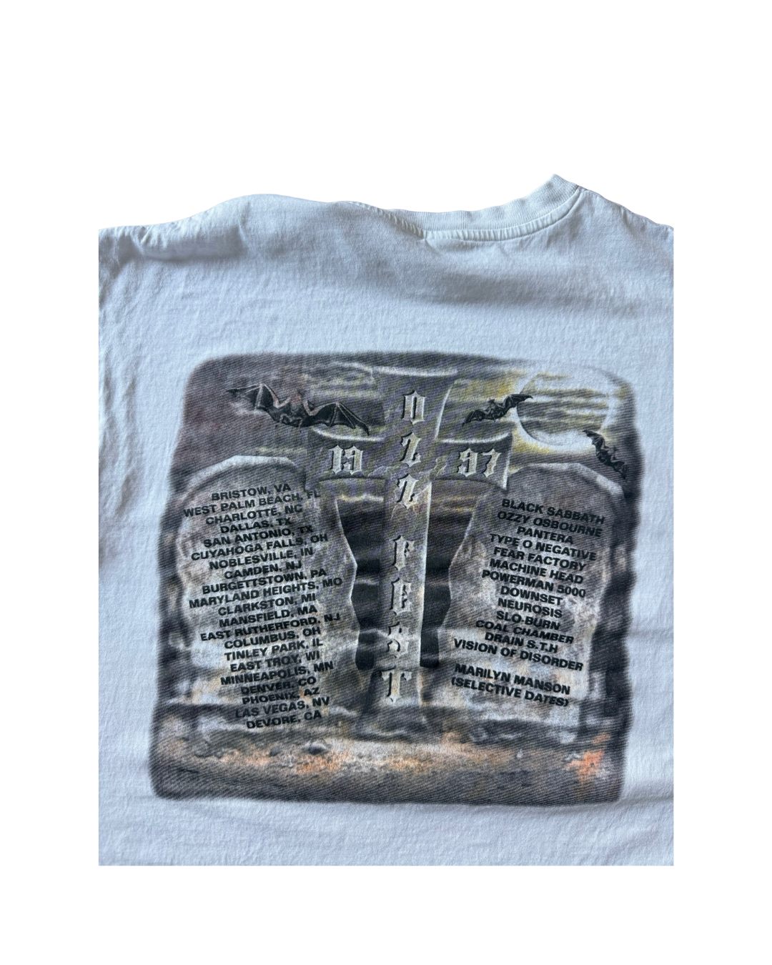 1997 ozz fest ozzy osbourne parking lot boot shirt