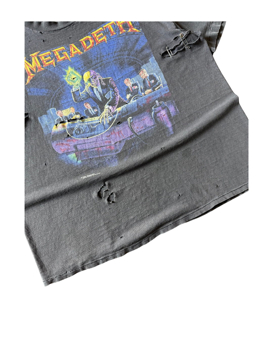 1990 faded & distressed megadeth "rust in peace" tour band shirt
