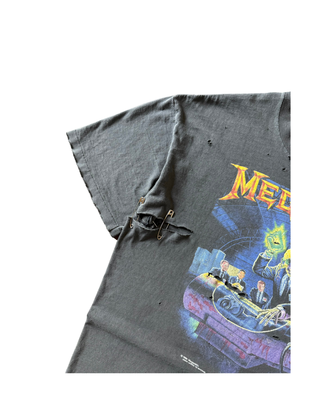 1990 faded & distressed megadeth "rust in peace" tour band shirt