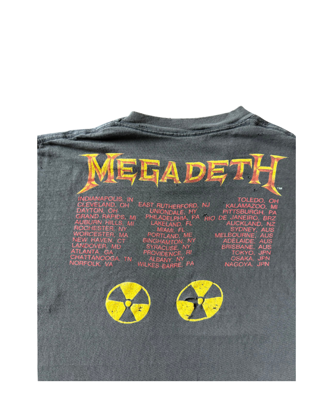1990 faded & distressed megadeth "rust in peace" tour band shirt