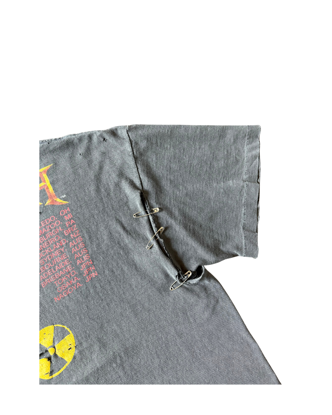 1990 faded & distressed megadeth "rust in peace" tour band shirt