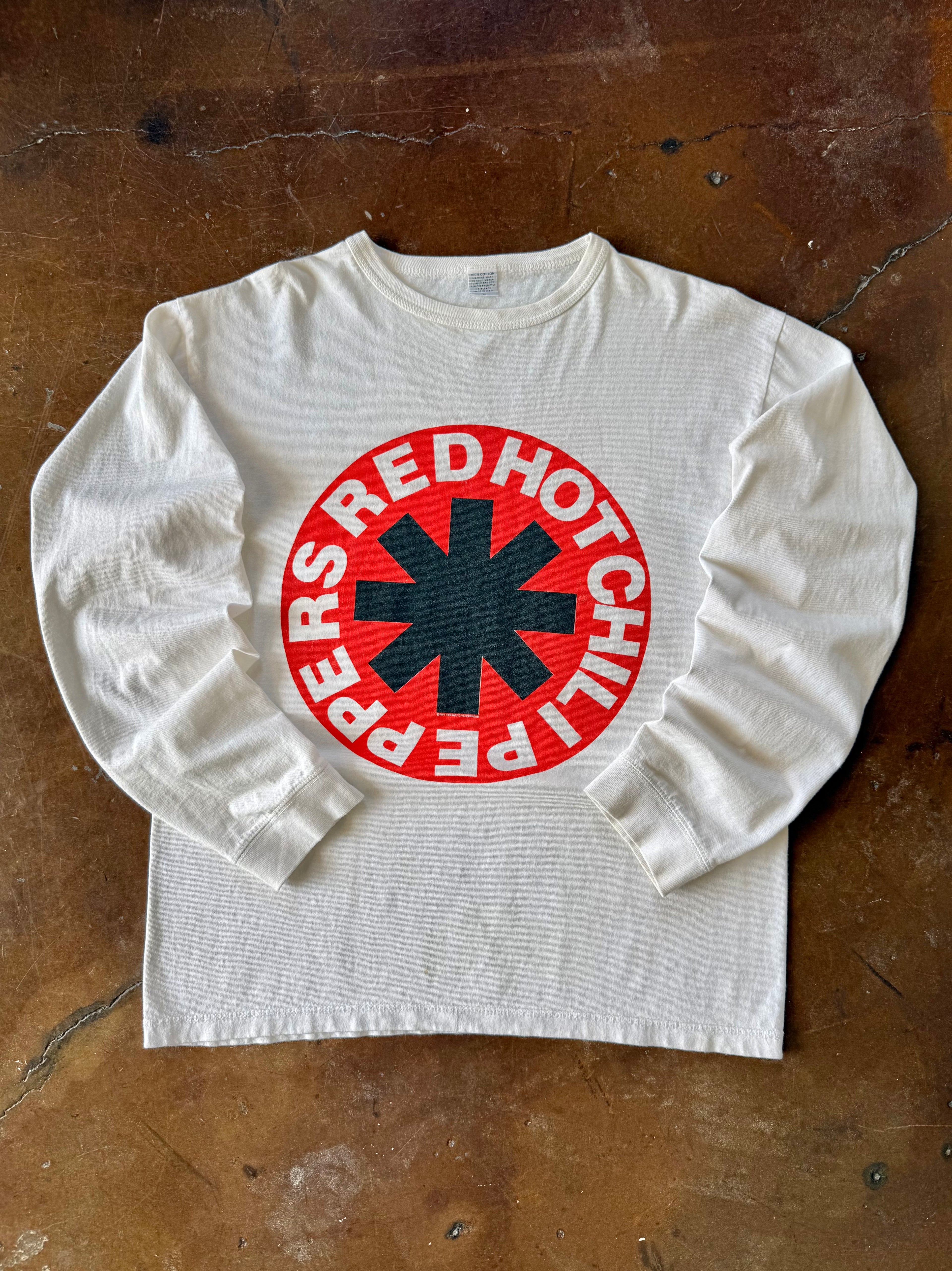1991 Red Hot Chili Peppers "logo" band longsleeve shirt (LARGE)