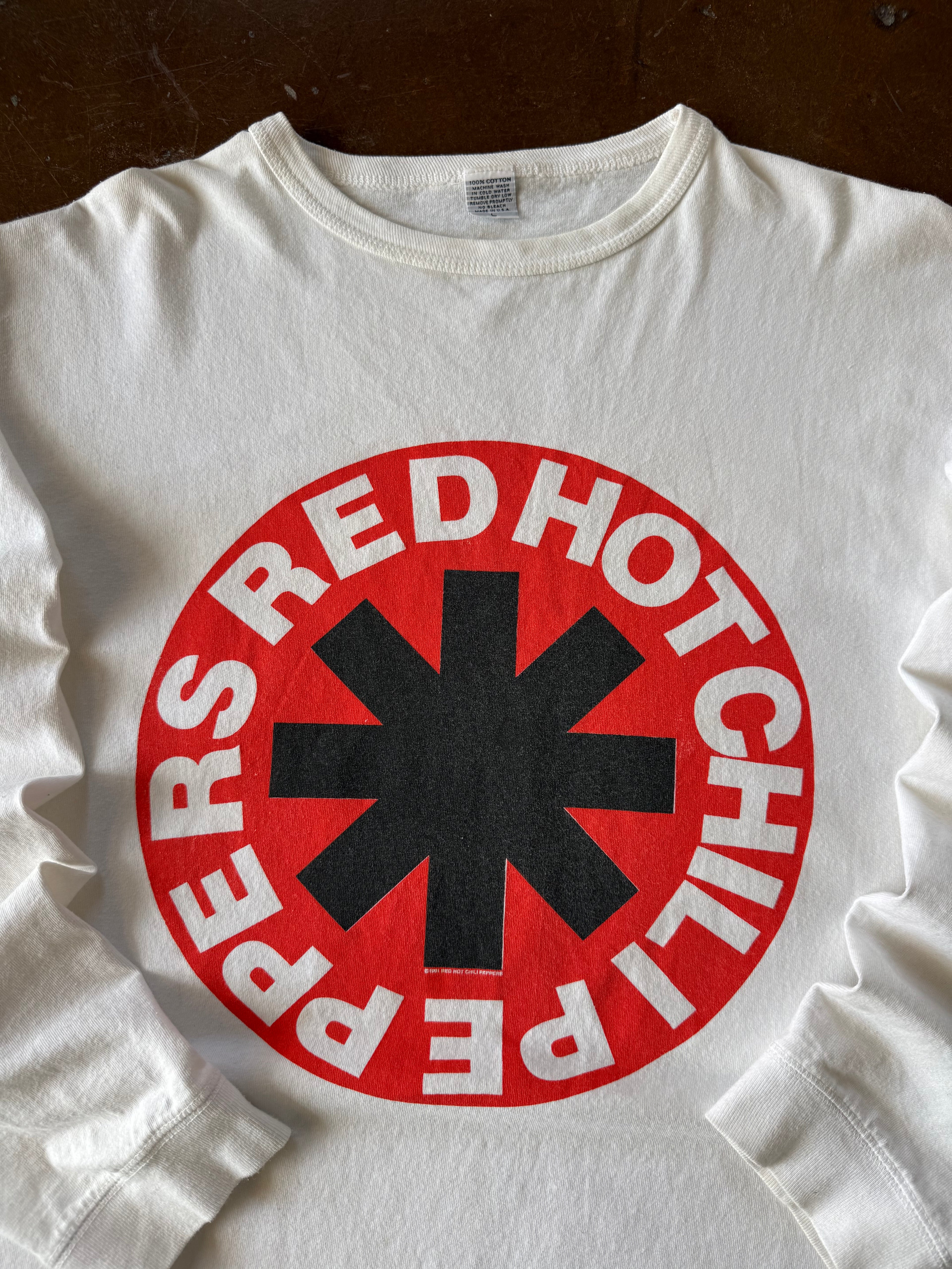 1991 Red Hot Chili Peppers "logo" band longsleeve shirt (LARGE)