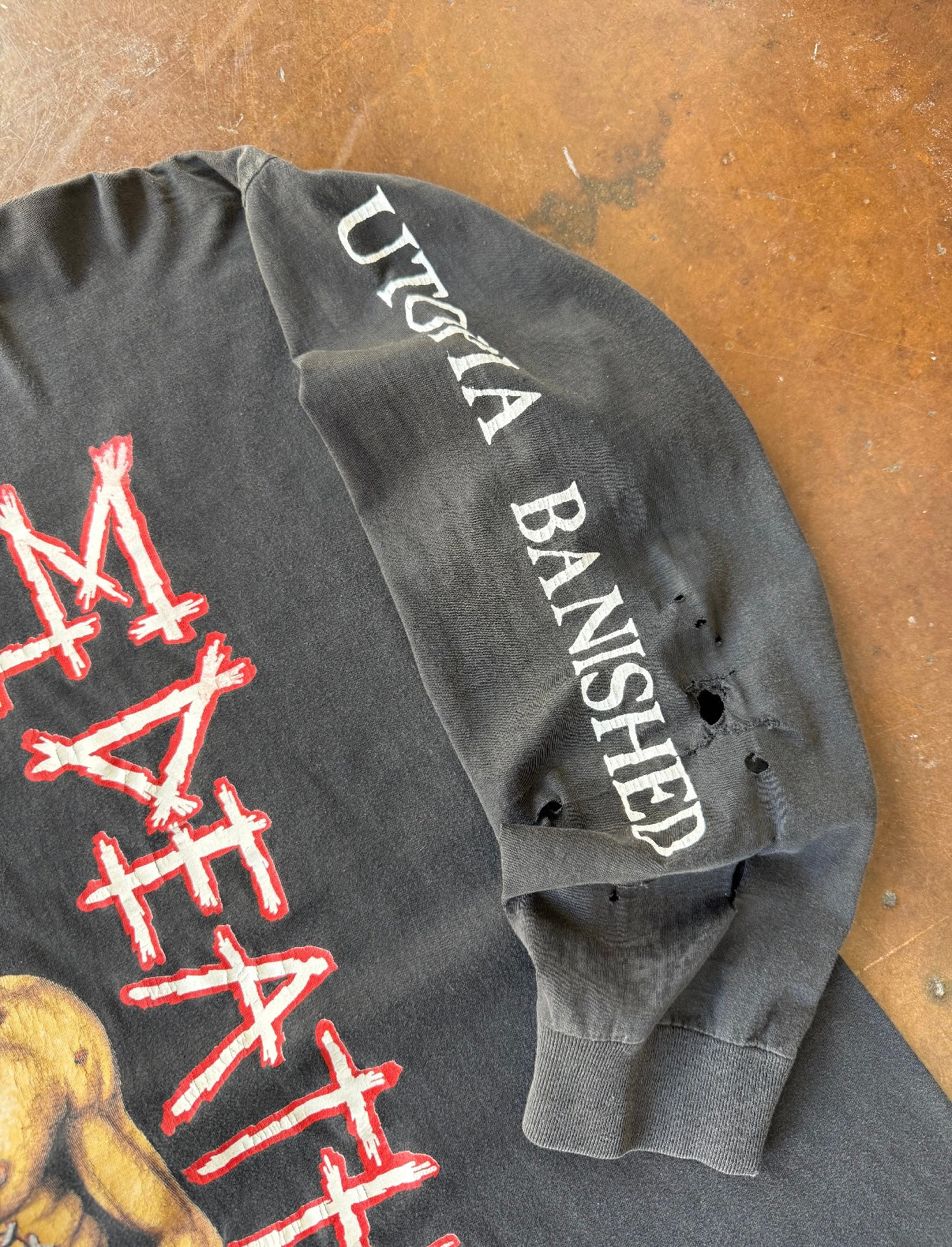 90s Napalm Death "utopia banished" euro band longsleeve shirt (XL)