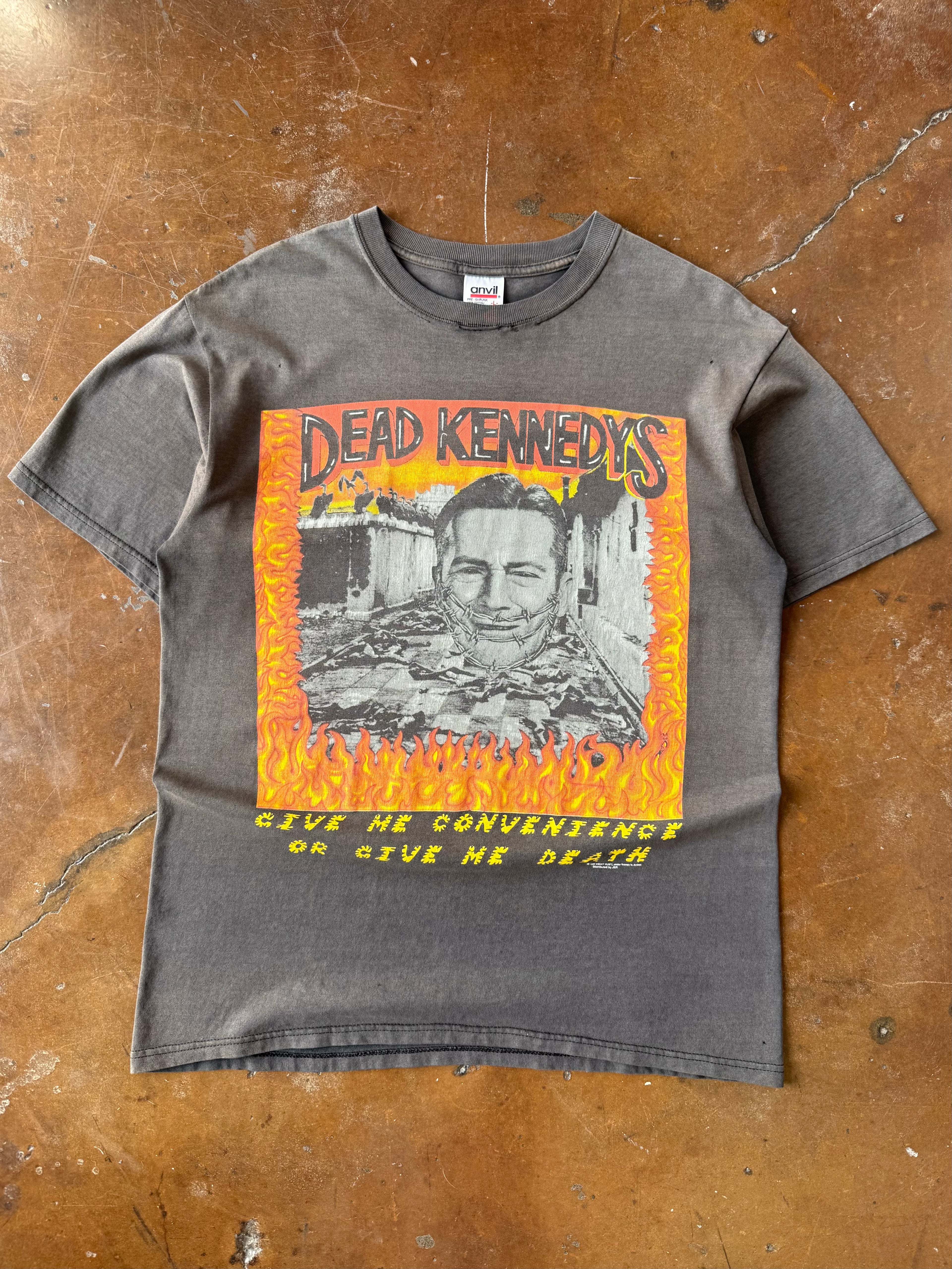 1997 faded Dead Kennedys "give me convenience of give me death" band shirt (LARGE)