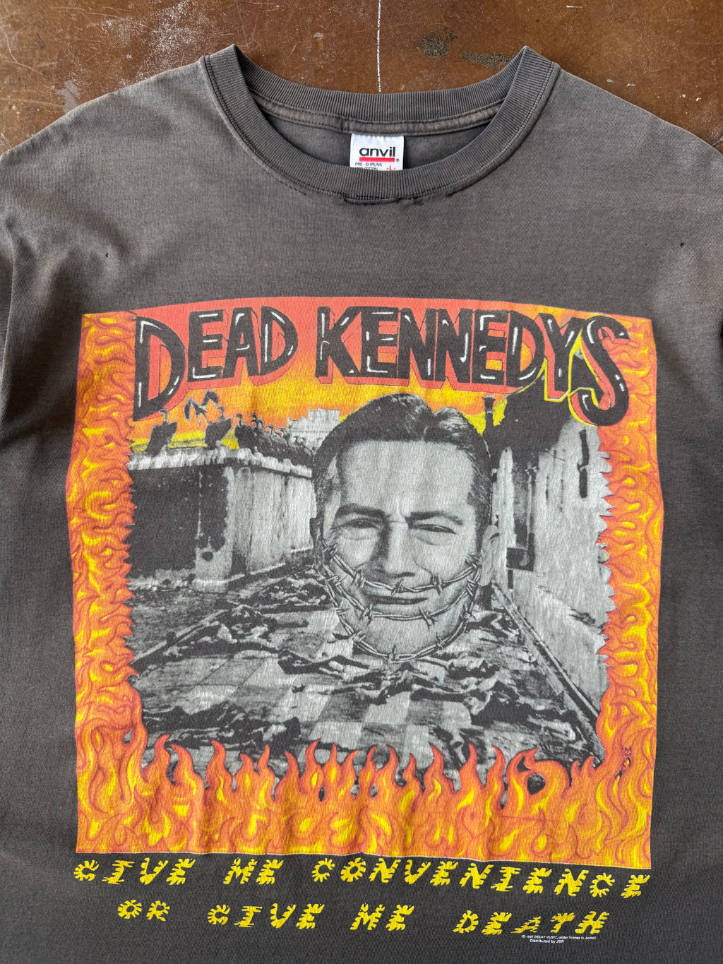1997 faded Dead Kennedys "give me convenience of give me death" band shirt (LARGE)