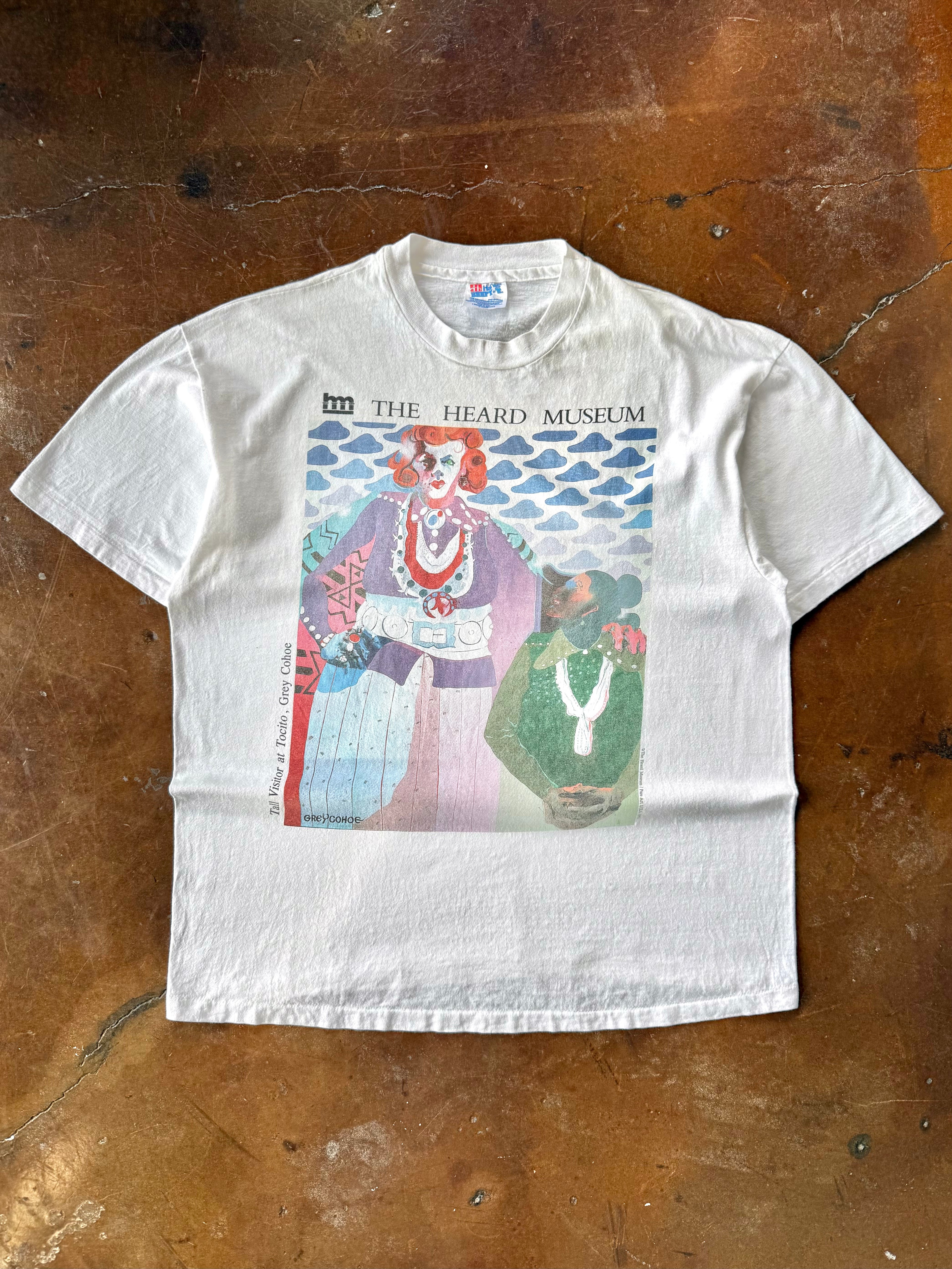 1993 Heard Museum "tall visitor at tocito" art shirt (XL)