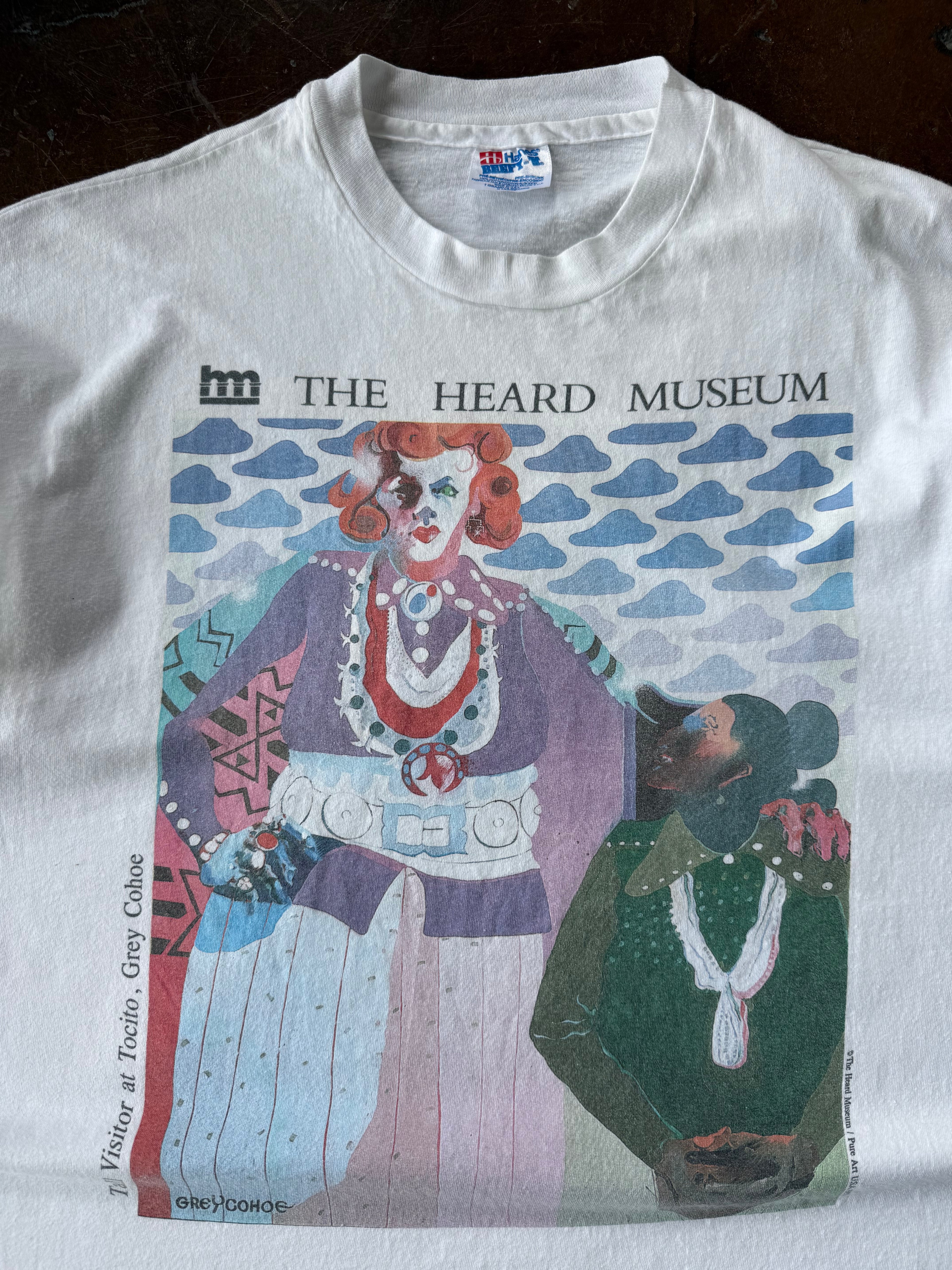 1993 Heard Museum "tall visitor at tocito" art shirt (XL)