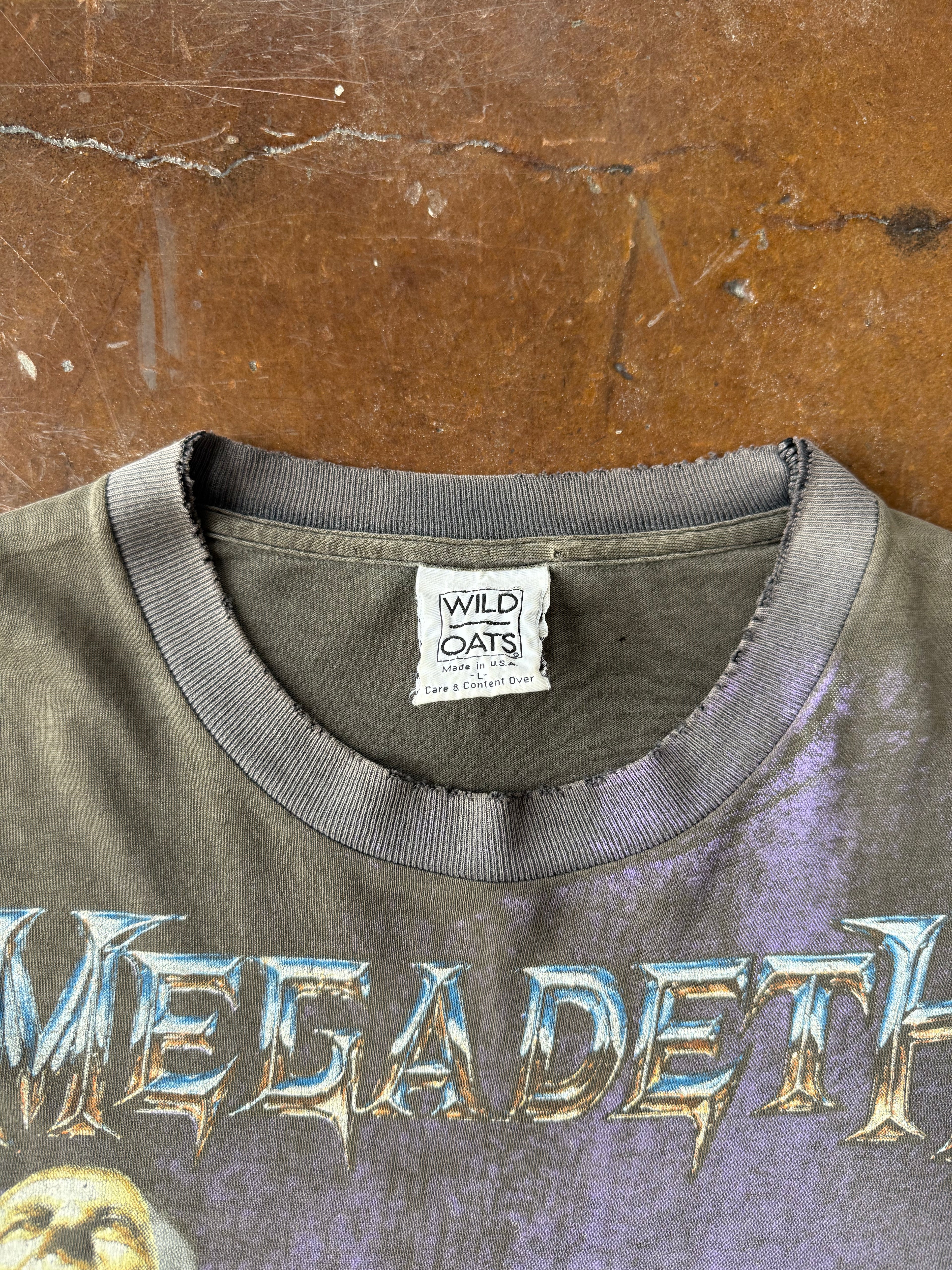 1994 faded Megadeth "countdown to extinction" band shirt (LARGE)