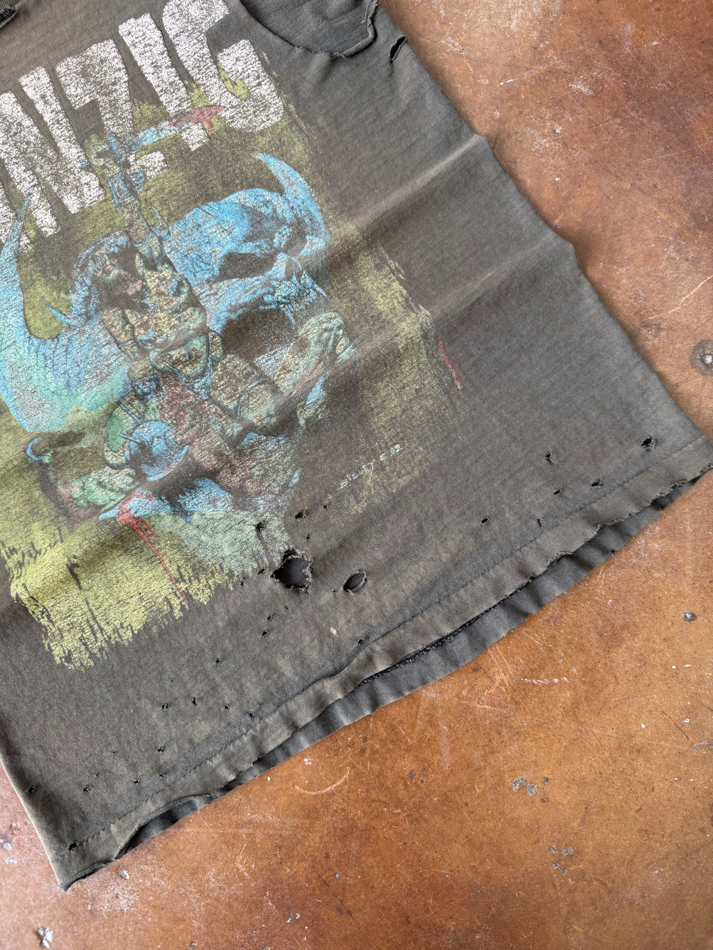 1992 faded/distressed Danzig "how the gods kill" cut-off shirt (MEDIUM)