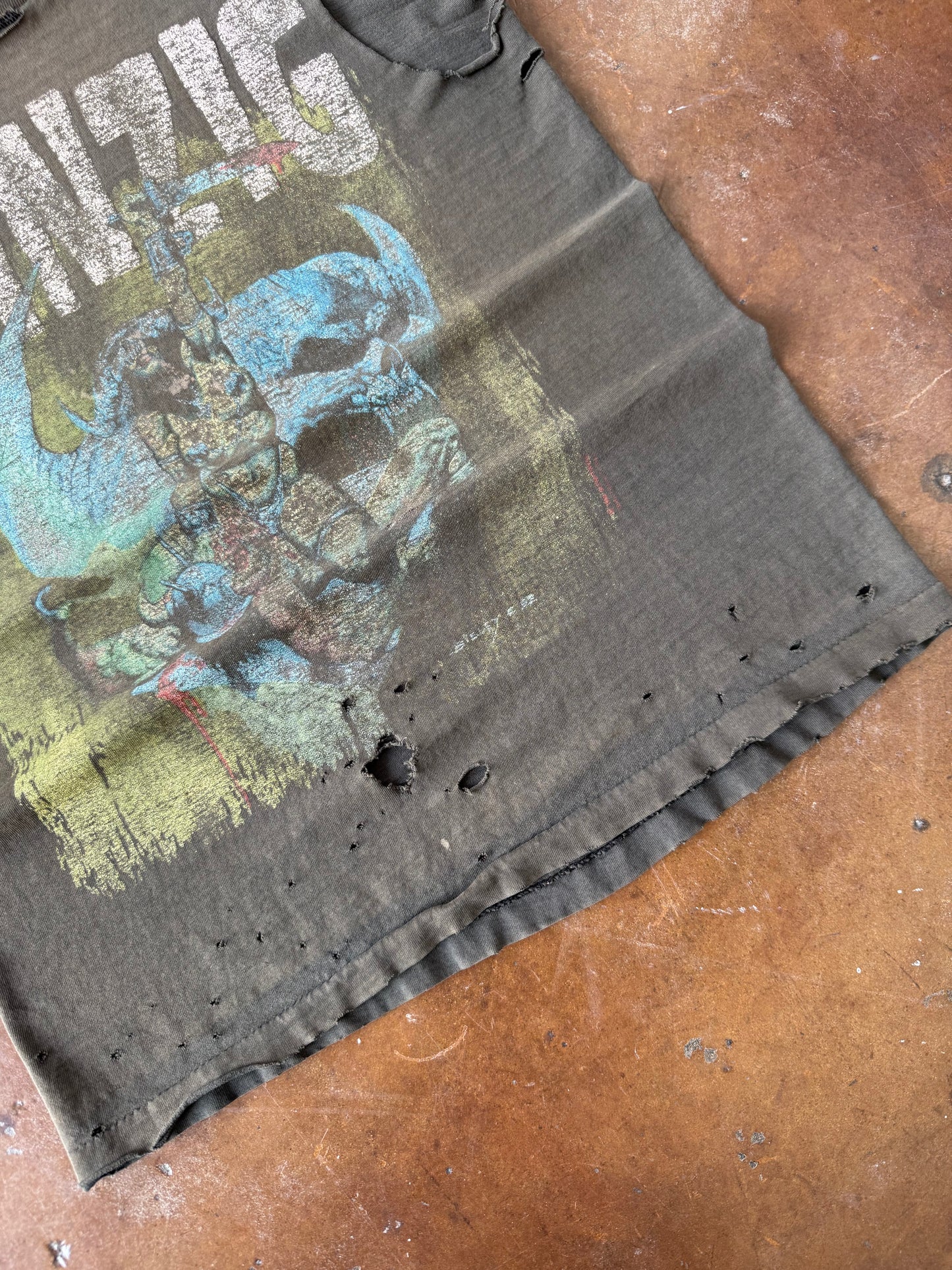 1992 faded/distressed Danzig "how the gods kill" cut-off shirt (MEDIUM)