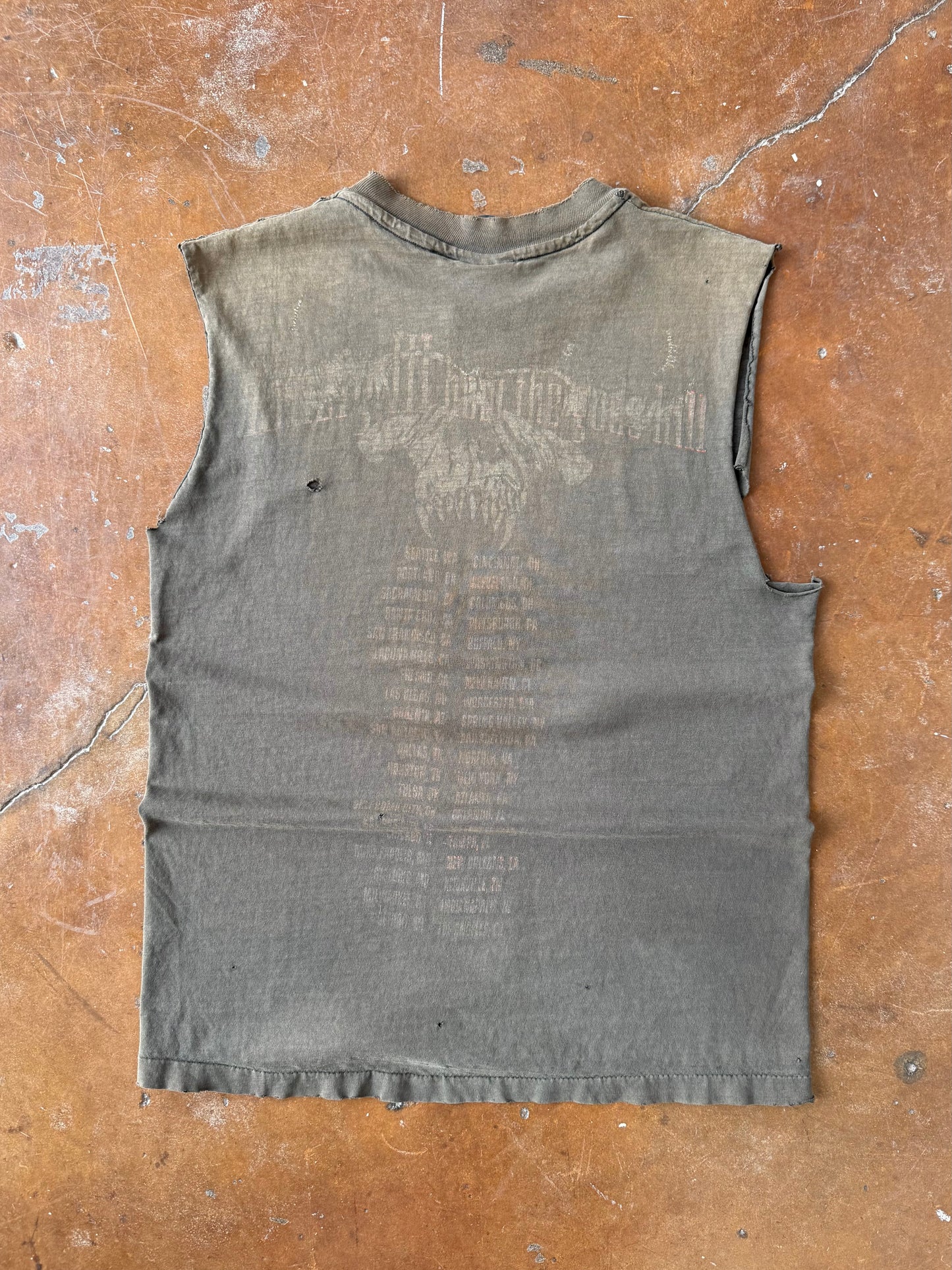 1992 faded/distressed Danzig "how the gods kill" cut-off shirt (MEDIUM)
