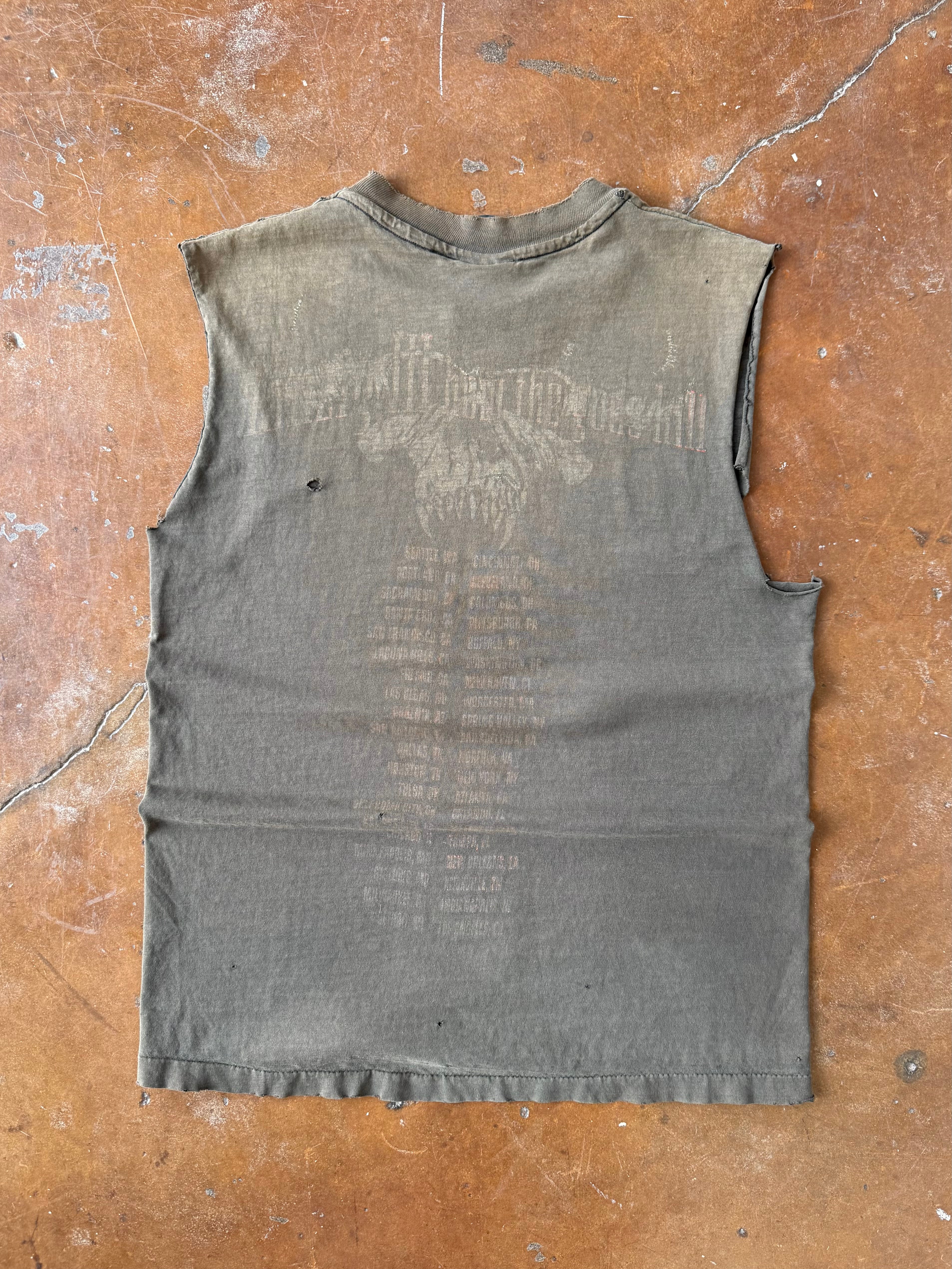 1992 faded/distressed Danzig "how the gods kill" cut-off shirt (MEDIUM)