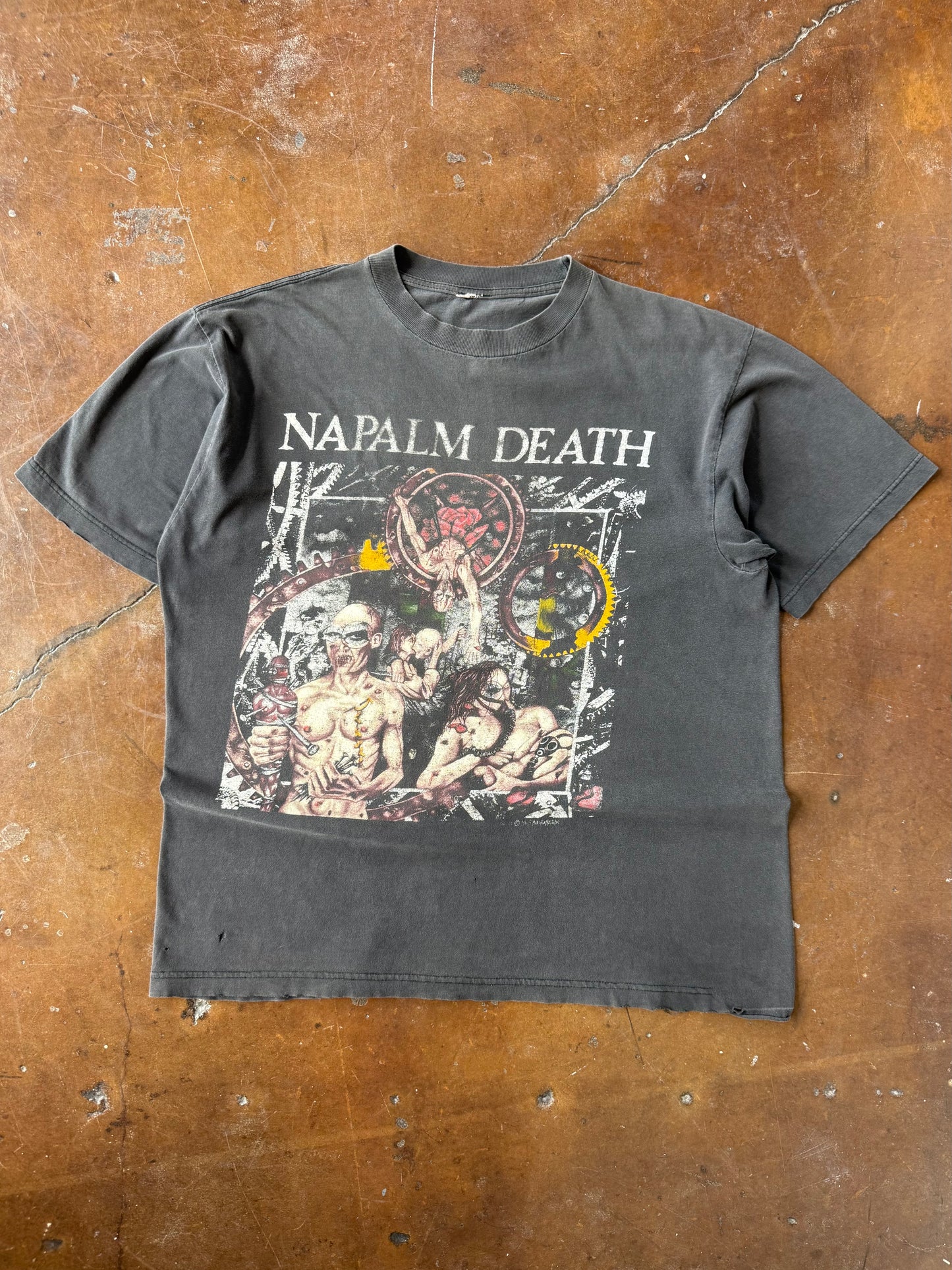 1992 faded Napalm Death "campaign for musical destruction" band shirt (XL)