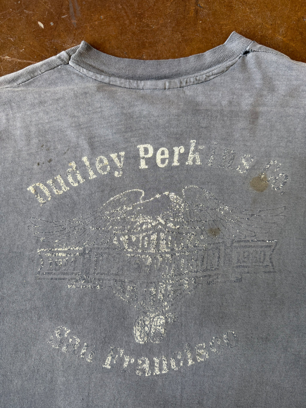 80s faded Harley Davidson "multi-color winged emblem" biker shirt (LARGE)
