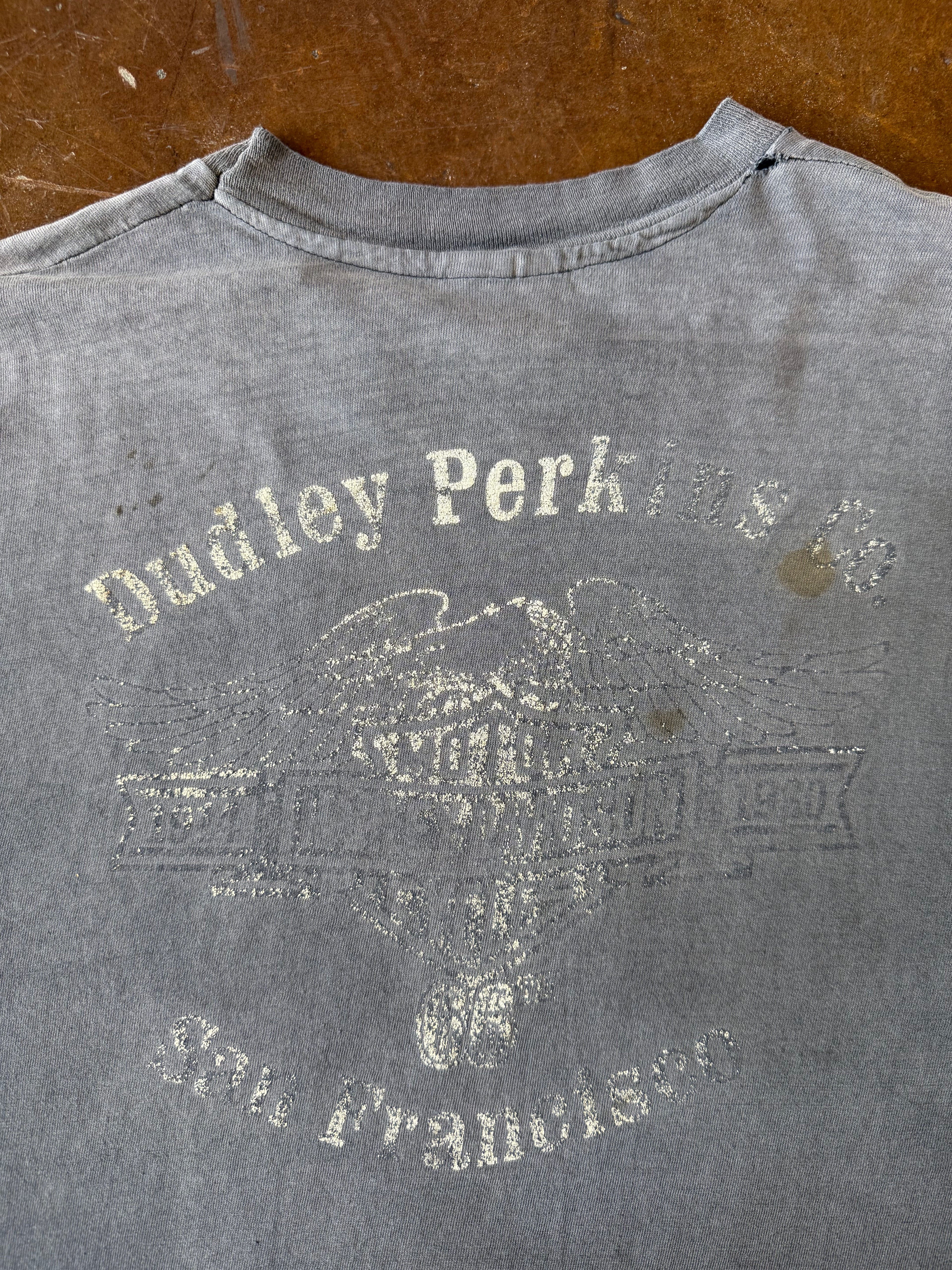 80s faded Harley Davidson "multi-color winged emblem" biker shirt (LARGE)