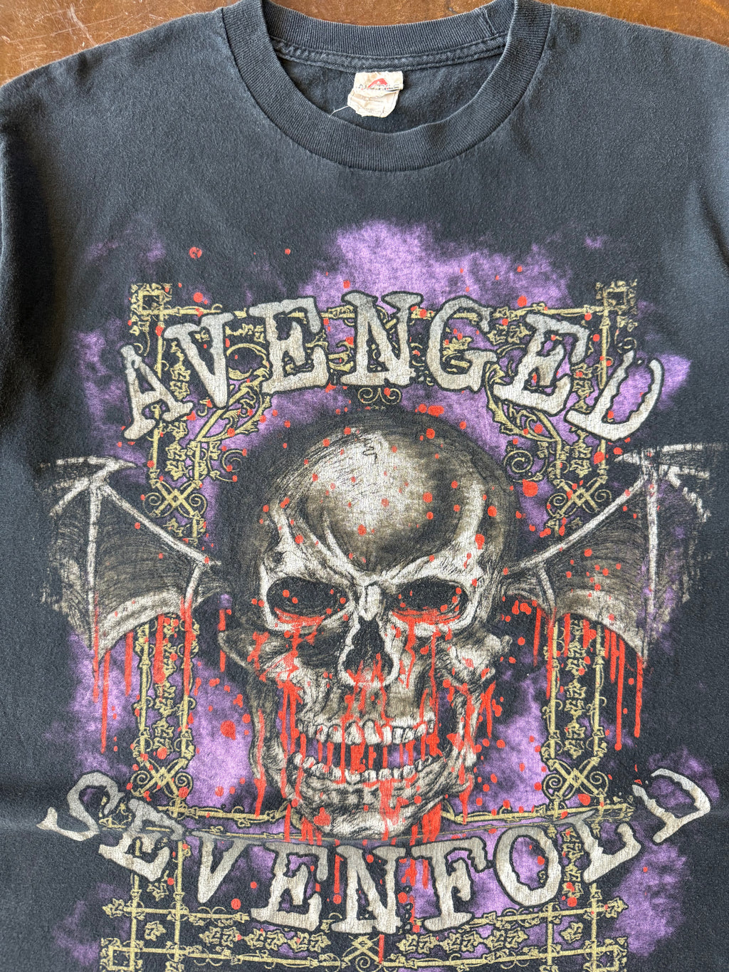 2000s Avenged Sevenfold skull band shirt (LARGE)