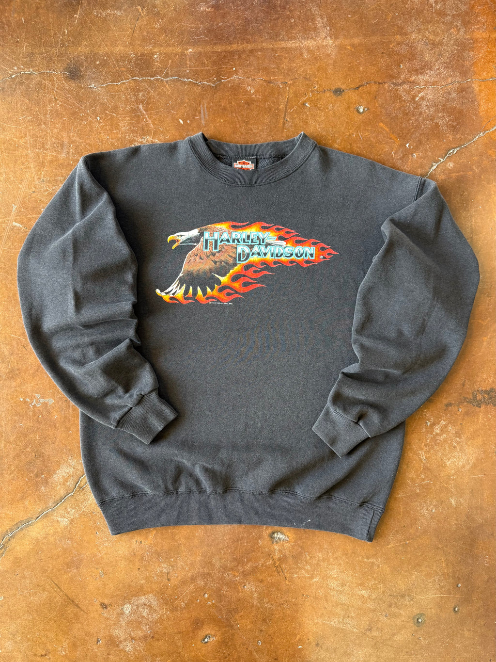 1994 Harley Davidson "flaming eagle" biker sweater (LARGE)