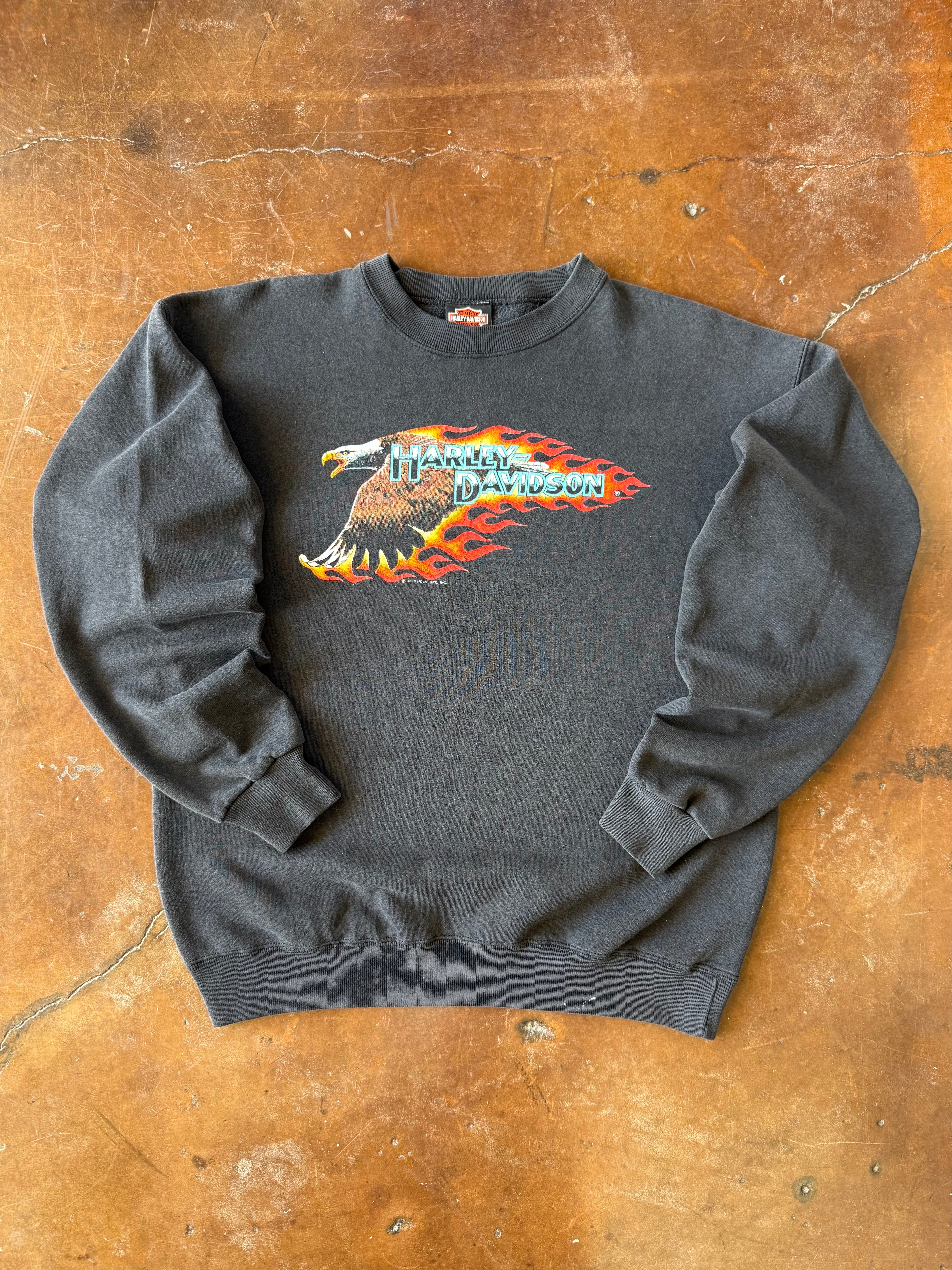 1994 Harley Davidson "flaming eagle" biker sweater (LARGE)