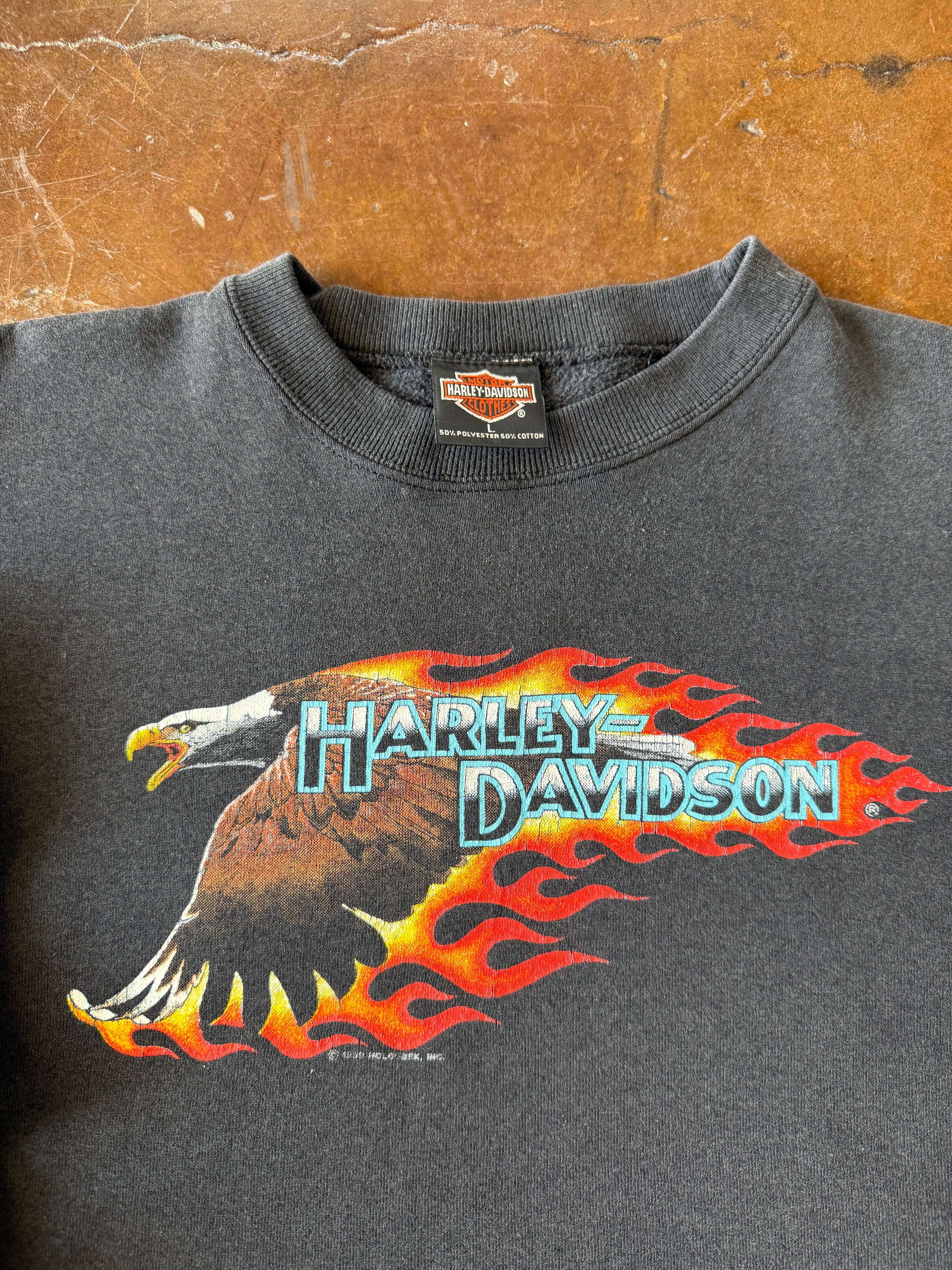 1994 Harley Davidson "flaming eagle" biker sweater (LARGE)