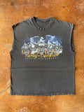 2001 Harley Davidson "engine farm" biker cut-off shirt (LARGE)
