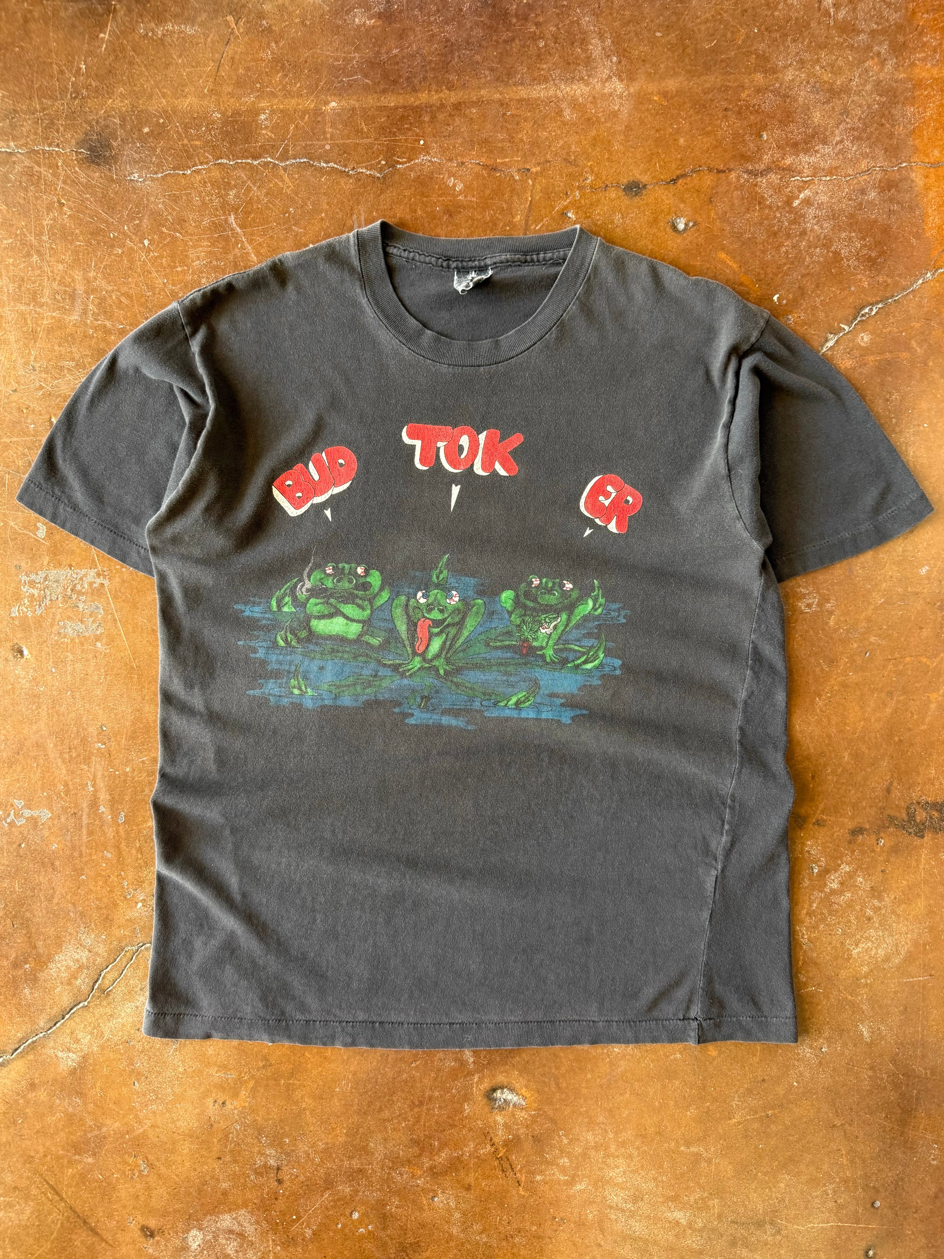 90s Frog "bud-tok-er" parody shirt (LARGE)