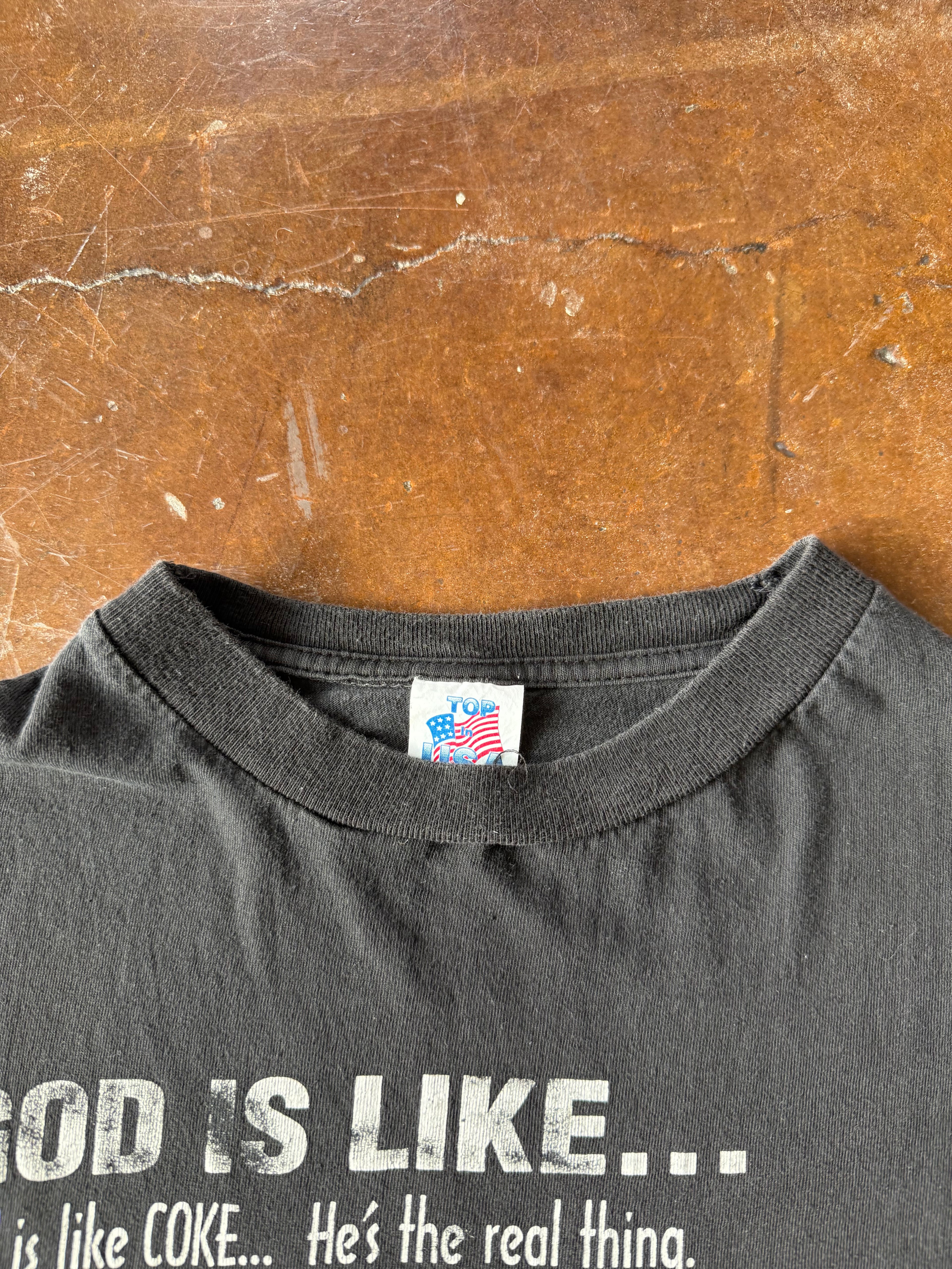 90s Jesus "god is like..." quote shirt (LARGE)