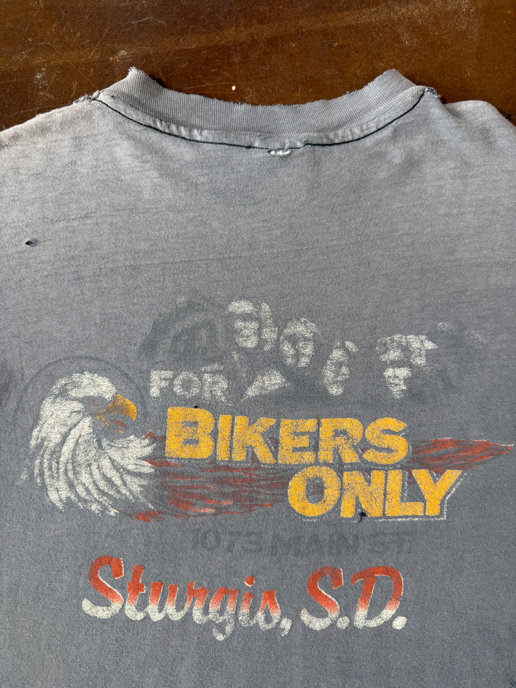 1989 faded Sturgis Black Hills Rally "bikers monument" biker shirt (LARGE)