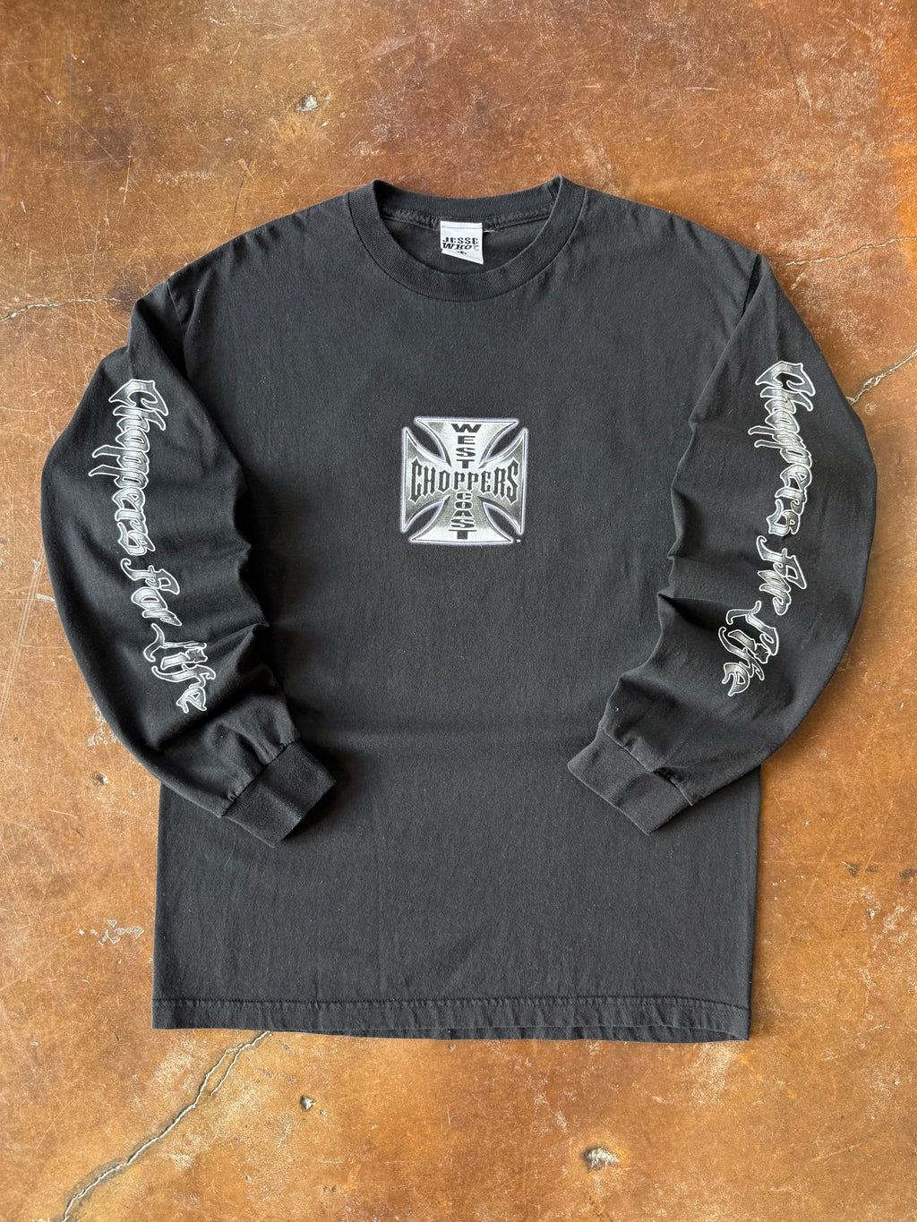 2000s West Coast Choppers "classic car" biker longsleeve shirt (LARGE)