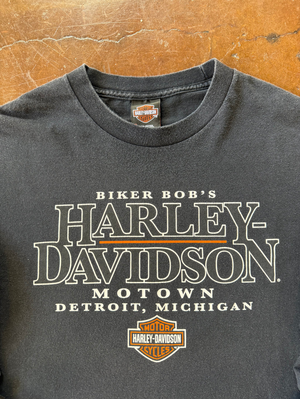 2000s Harley Davidson "spellout logo" biker longsleeve shirt (XL)