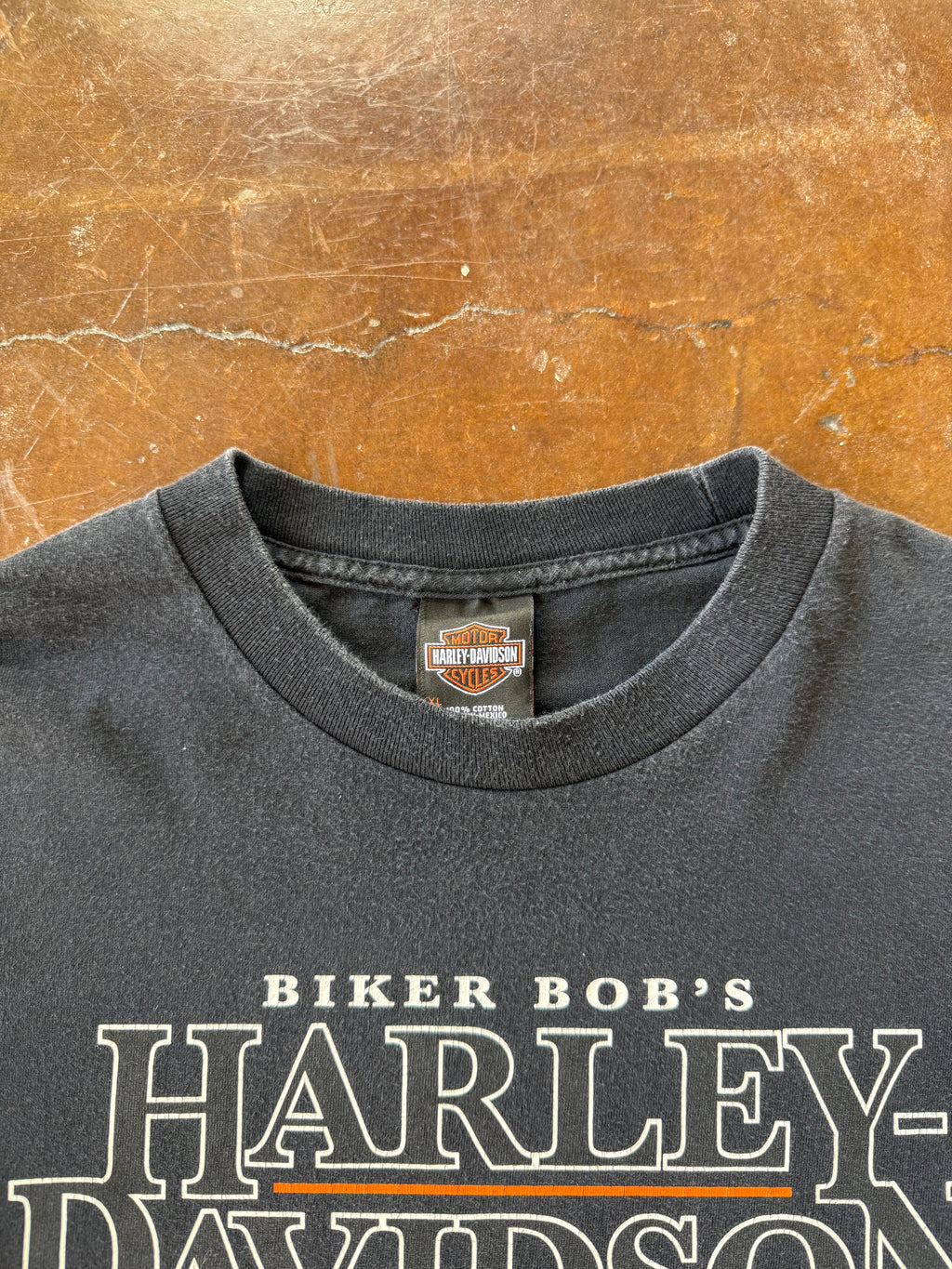 2000s Harley Davidson "spellout logo" biker longsleeve shirt (XL)