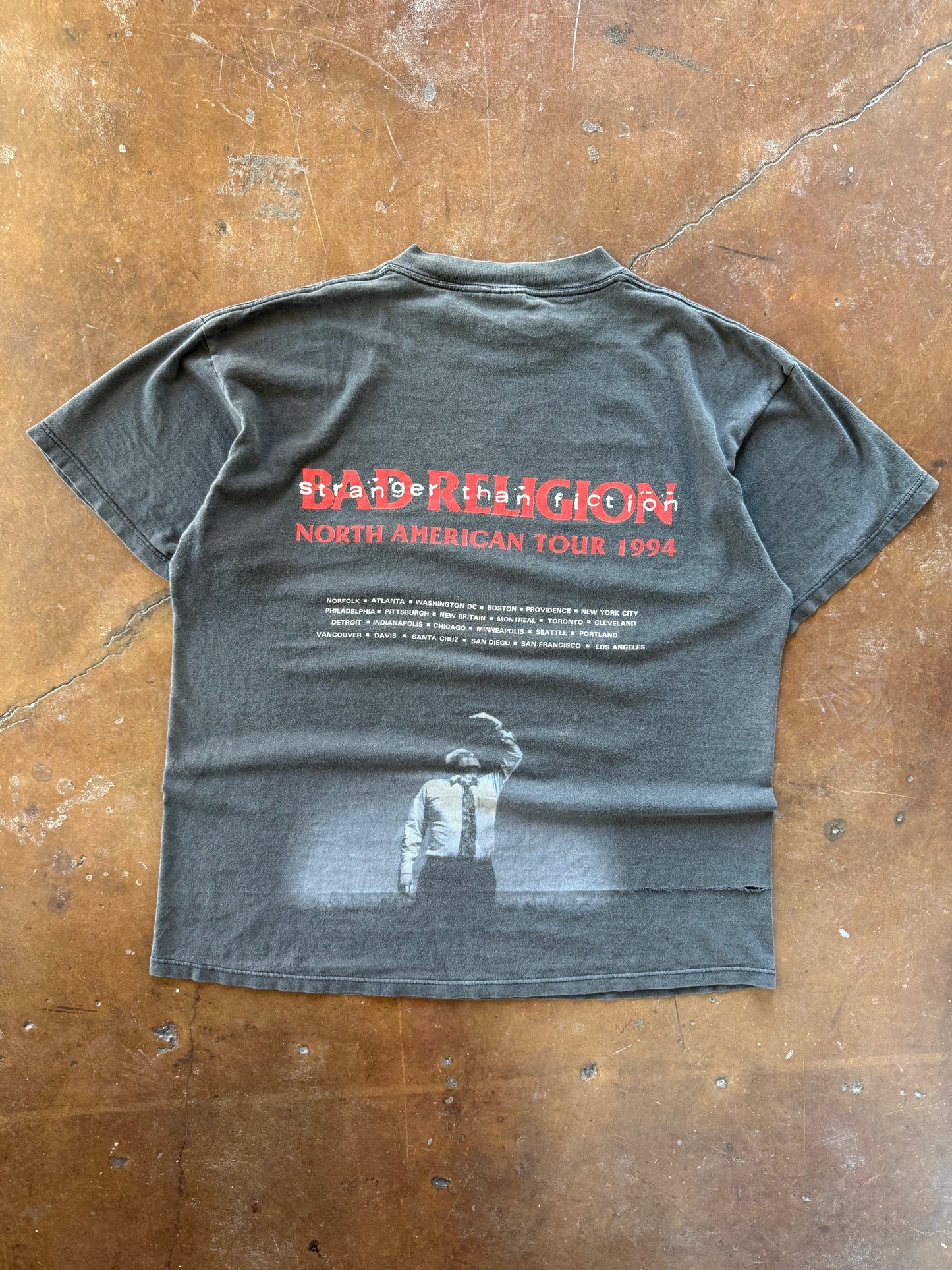 1994 faded Bad Religion "stranger than fiction" tour shirt (XL)