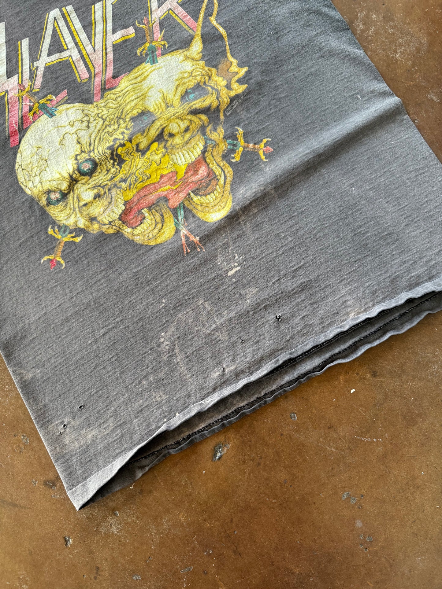 1991 faded Slayer "clash of titans" cut-off shirt (XL)