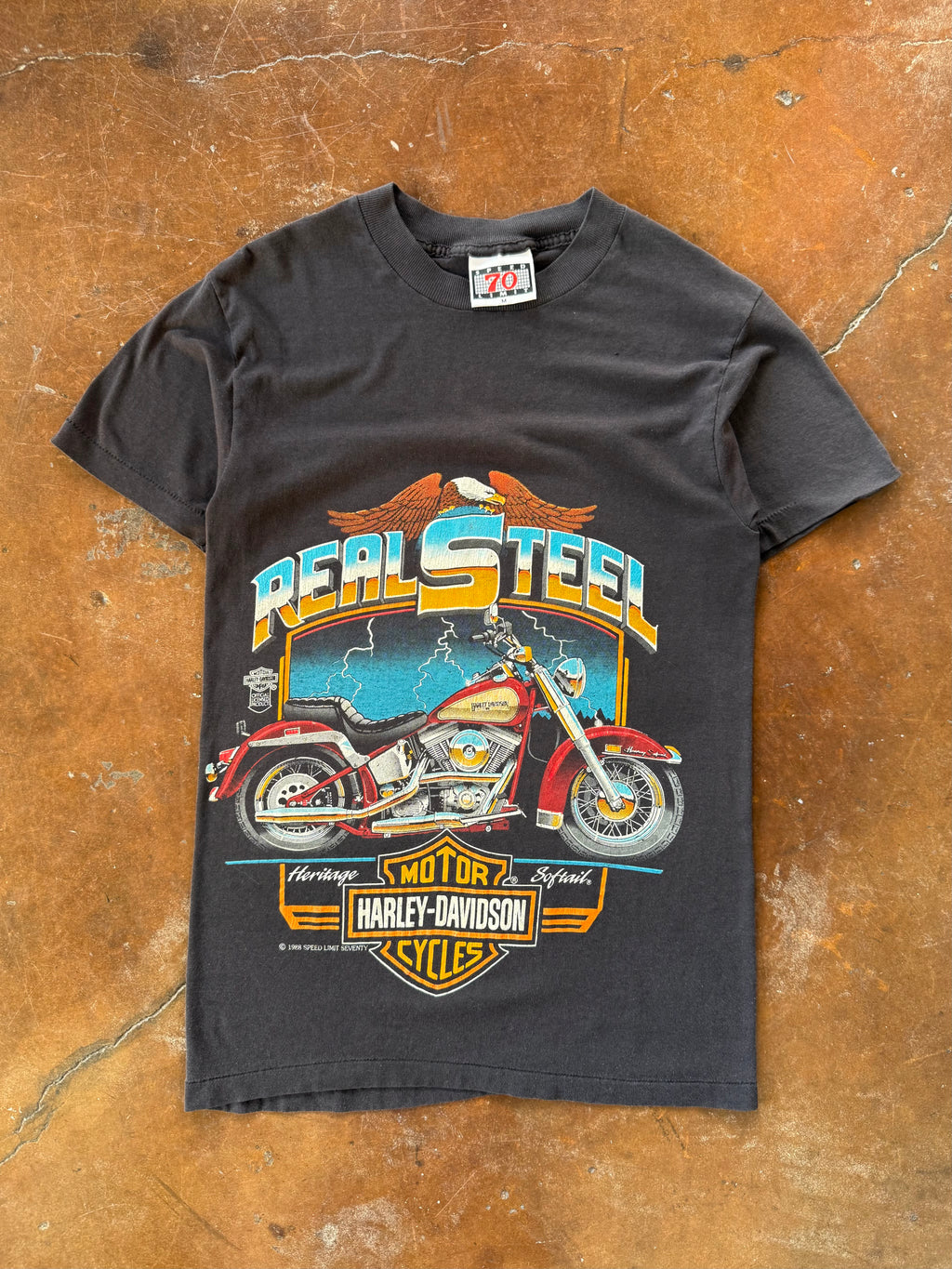 1988 Harley Davidson "real steel" biker shirt (MEDIUM)