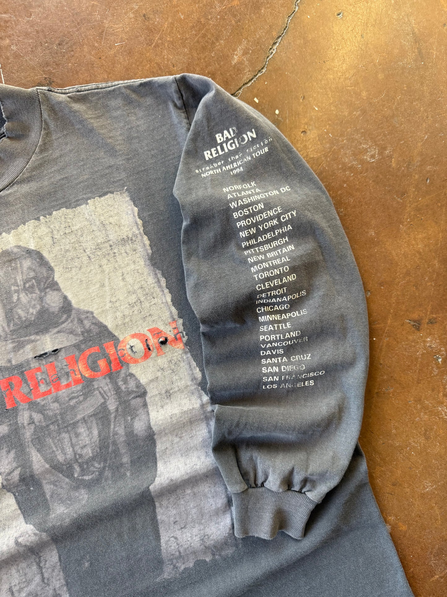 1994 faded Bad Religion "stranger than fiction" NA tour longsleeve shirt (XL)